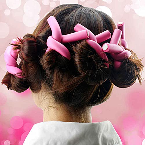 20pcs Flexi Rods Hair Curlers for Natural Hair - No Heat Soft Foam Curling Rods (1cm Diameter) for Short, Medium & Long Hair - Perfect for Overnight Curls, Twist-Out Styles & Heat-Free Styling at Home or Salon