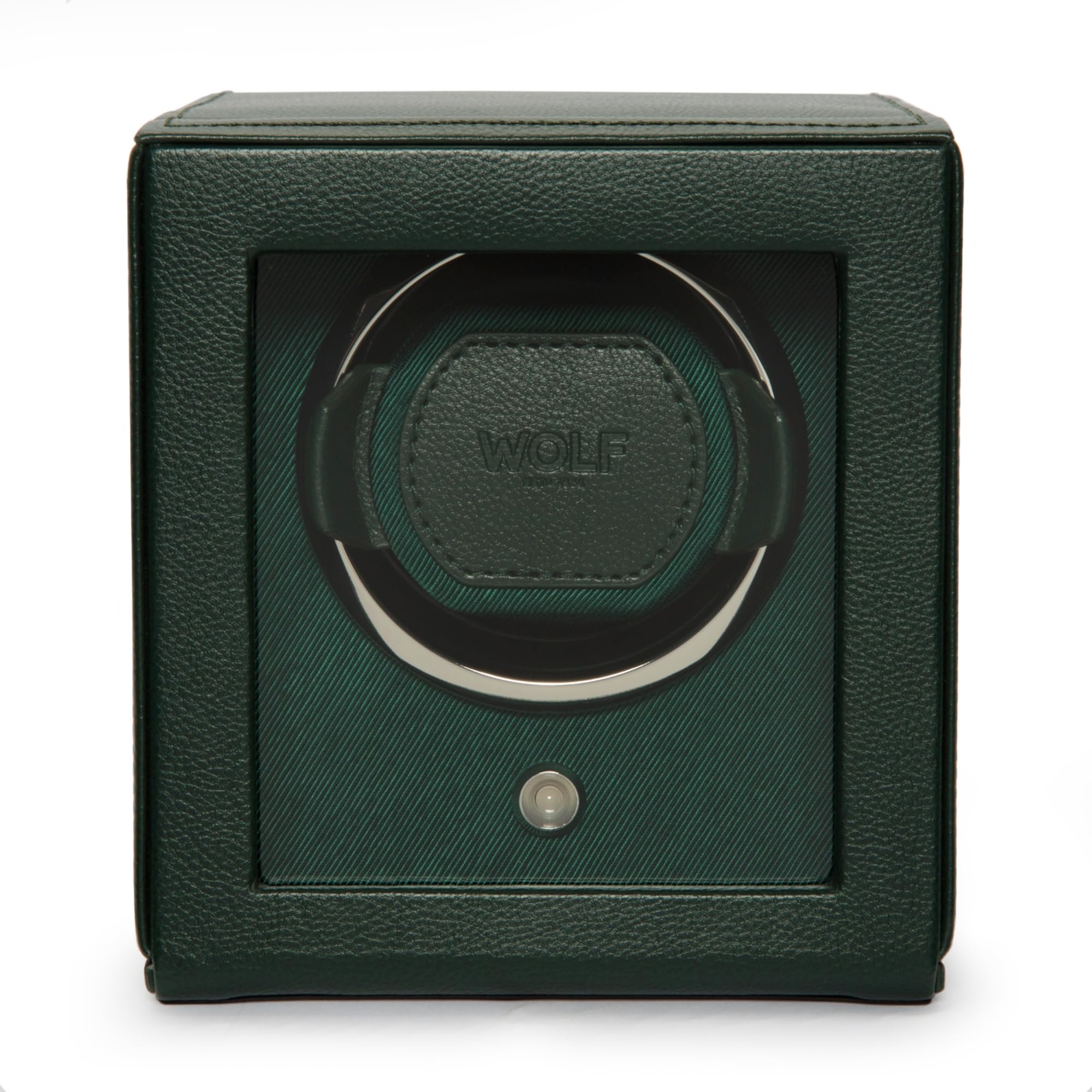 Premium Wolf Cub Single Watch Winder with Glass Cover - Automatic Watch Storage & Display Case for Luxury Timepieces - Perfect for Home, Office, or Travel Use