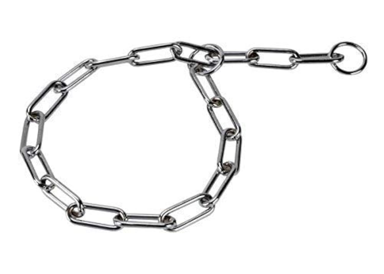 RvPaws Choke Check Chain Dog Collar - Fur Saver Training Collar with Long Link Chrome Plated Design (65cm) - Perfect for Obedience Training, Walking & Behavior Correction