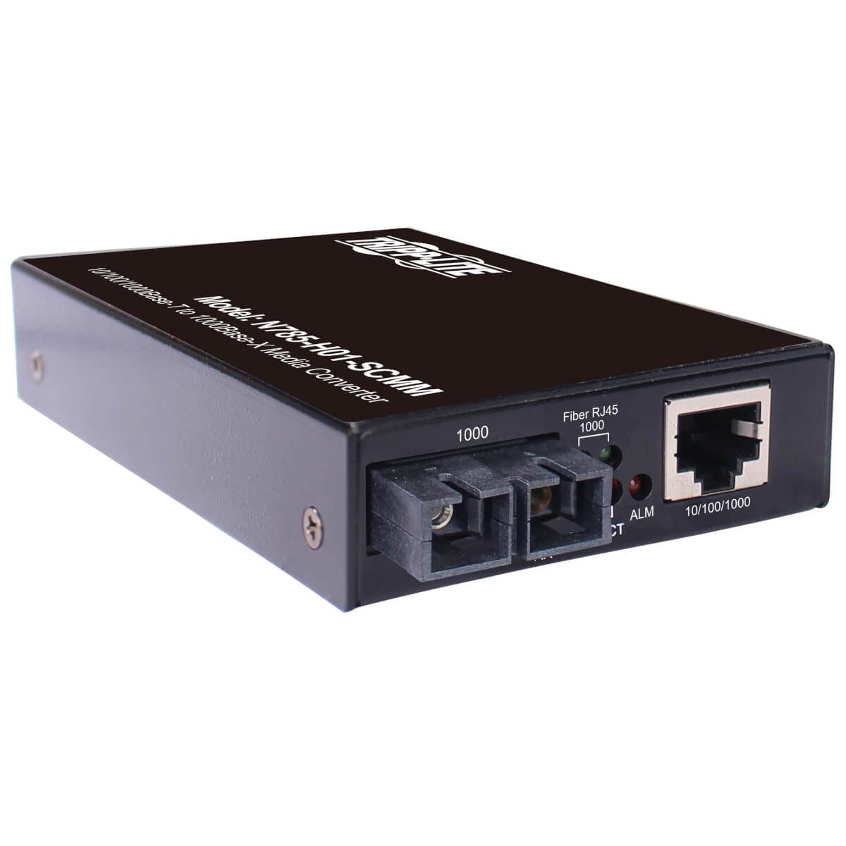 Tripp Lite N785-H01-SCMM Ethernet to Fiber Converter - RJ45 to SC Duplex Multimode Extender, 10/100/1000 Mbps, 1640ft/500m Range, Industrial Hardened Housing, 2-Year Warranty - Ideal for Data Centers, Industrial Networks & Long-Distance Ethernet Extension