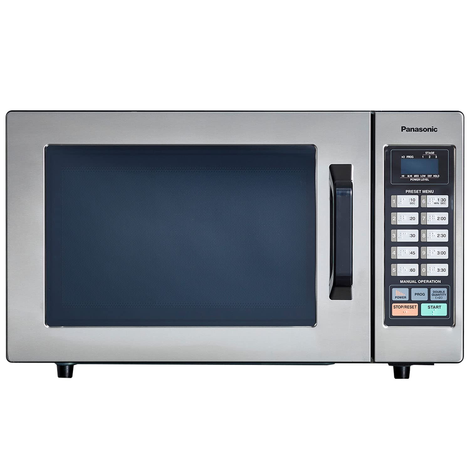 Panasonic NE1054F 1000W Commercial Microwave Oven - 10 Programmable Memory, Stainless Steel - Perfect for Restaurants, Cafes & Commercial Kitchens