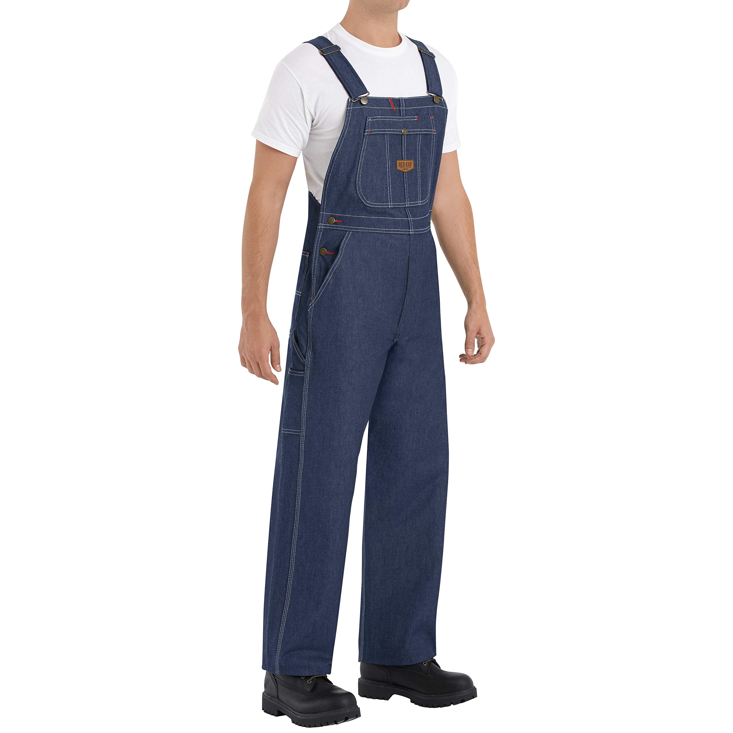 Red Kap Men's Denim Bib Overalls - Durable Workwear for Construction, Farming & DIY Projects | Comfortable & Functional Coveralls for Outdoor Activities