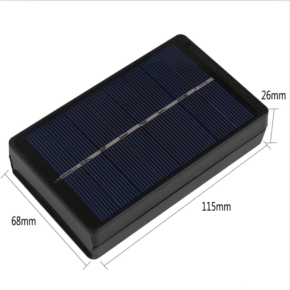 Portable Solar AA AAA Battery Charger - 1W 4V Solar-Powered Rechargeable Battery Charger for AA & AAA Batteries - Compact Solar Charging Box for Camping, Hiking & Emergency Power Backup