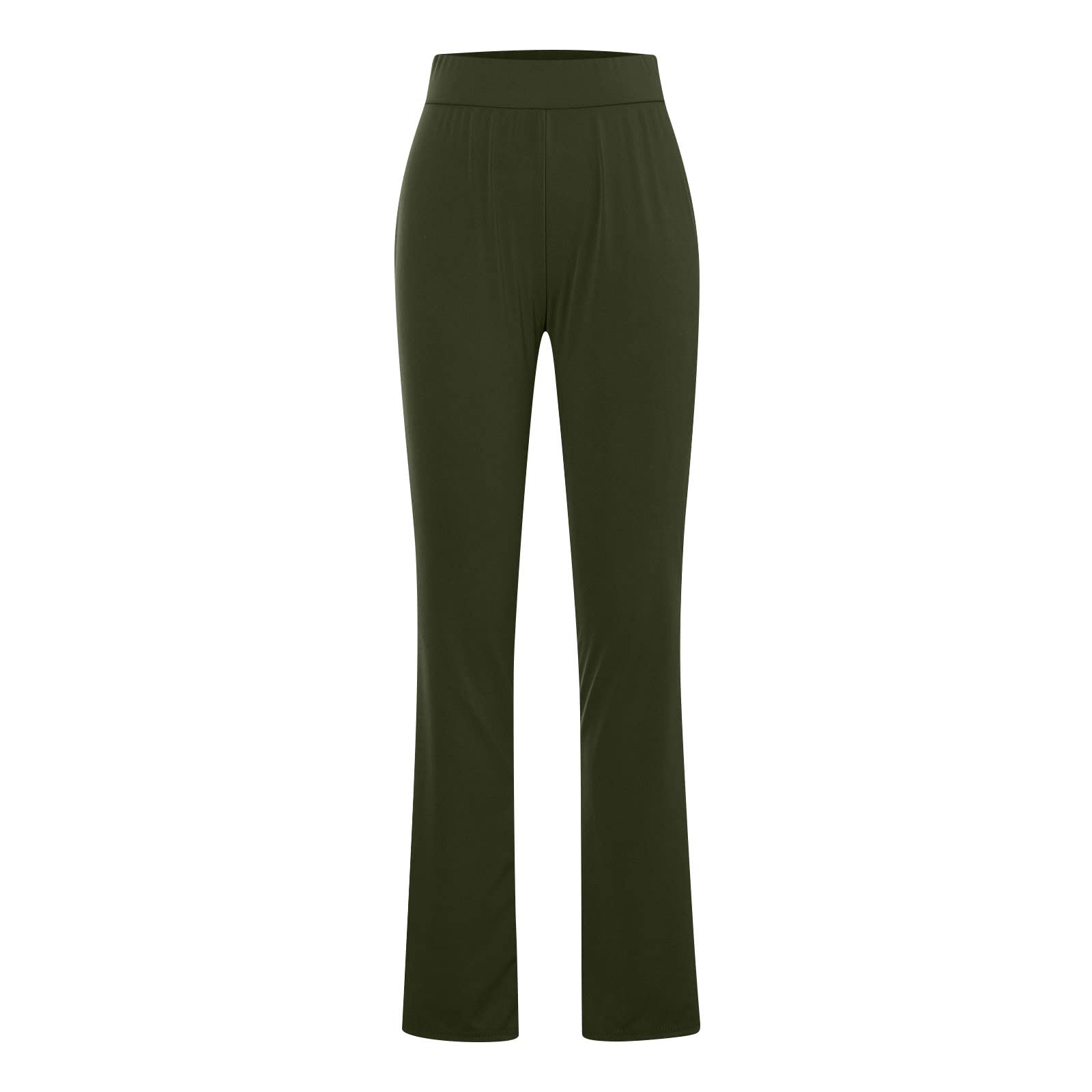 AMhomely Women's High Elastic Waist Flared Pants - Summer Office Work Trousers, Casual Slim Yoga Pants with Bell Bottom Design (Solid Colors) | Perfect for Business Casual, Yoga & Everyday Wear