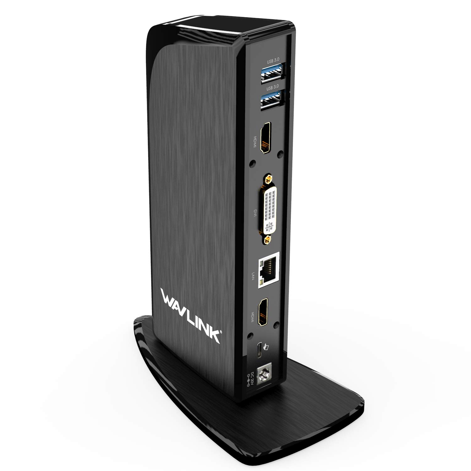 WAVLINK USB C Laptop Docking Station Triple Monitor Display - 60W Power Delivery, 2 HDMI & 1 DVI/VGA Ports, 5 USB 3.0 Ports - Perfect for Home Office, Gaming & Multi-Tasking Workspaces