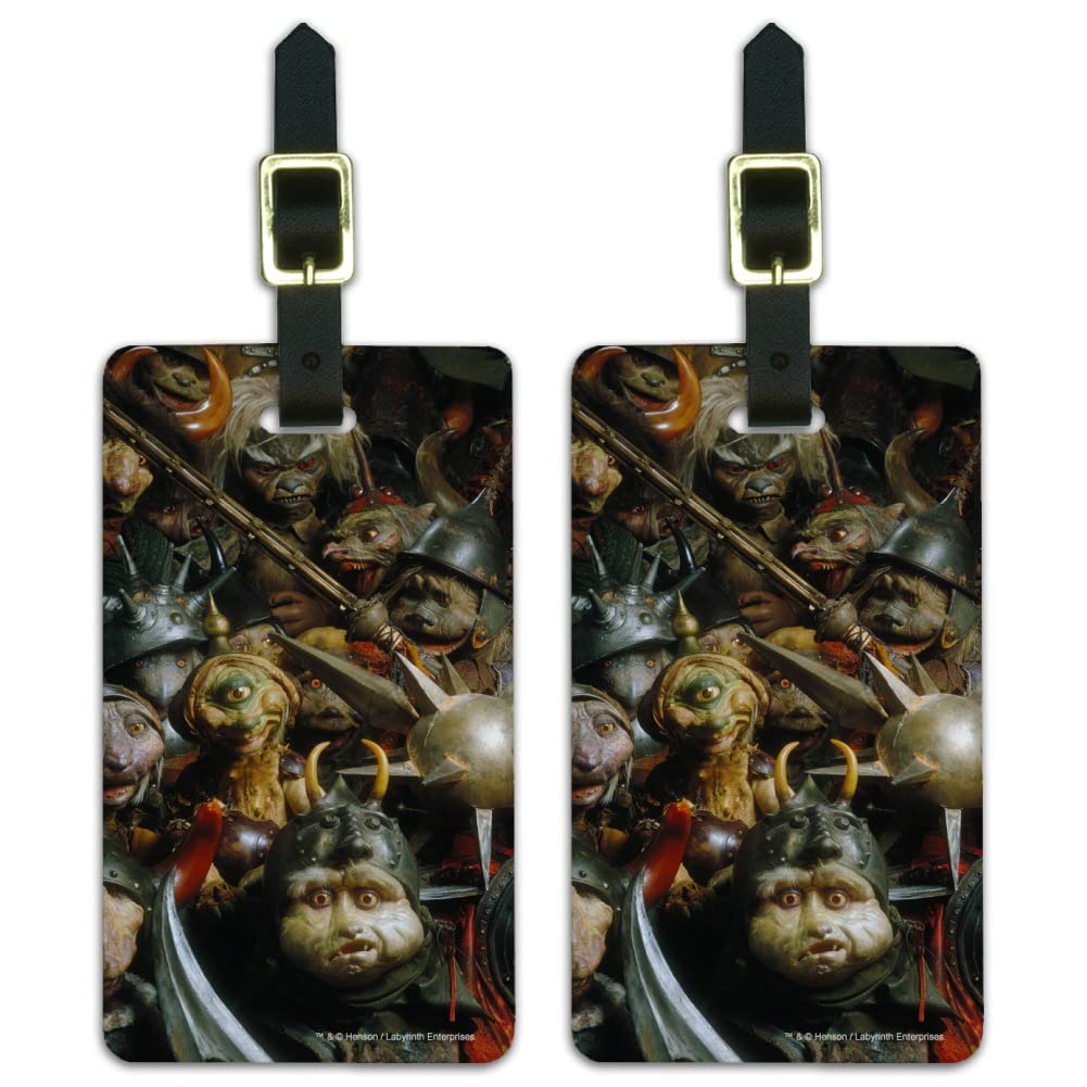 Goblin Army The Labyrinth Luggage Tags - Set of 2 Durable Carry-On ID Cards for Suitcases, Backpacks & Travel Bags | Perfect for Cosplay, Movie Fans & Fantasy Travel Accessories