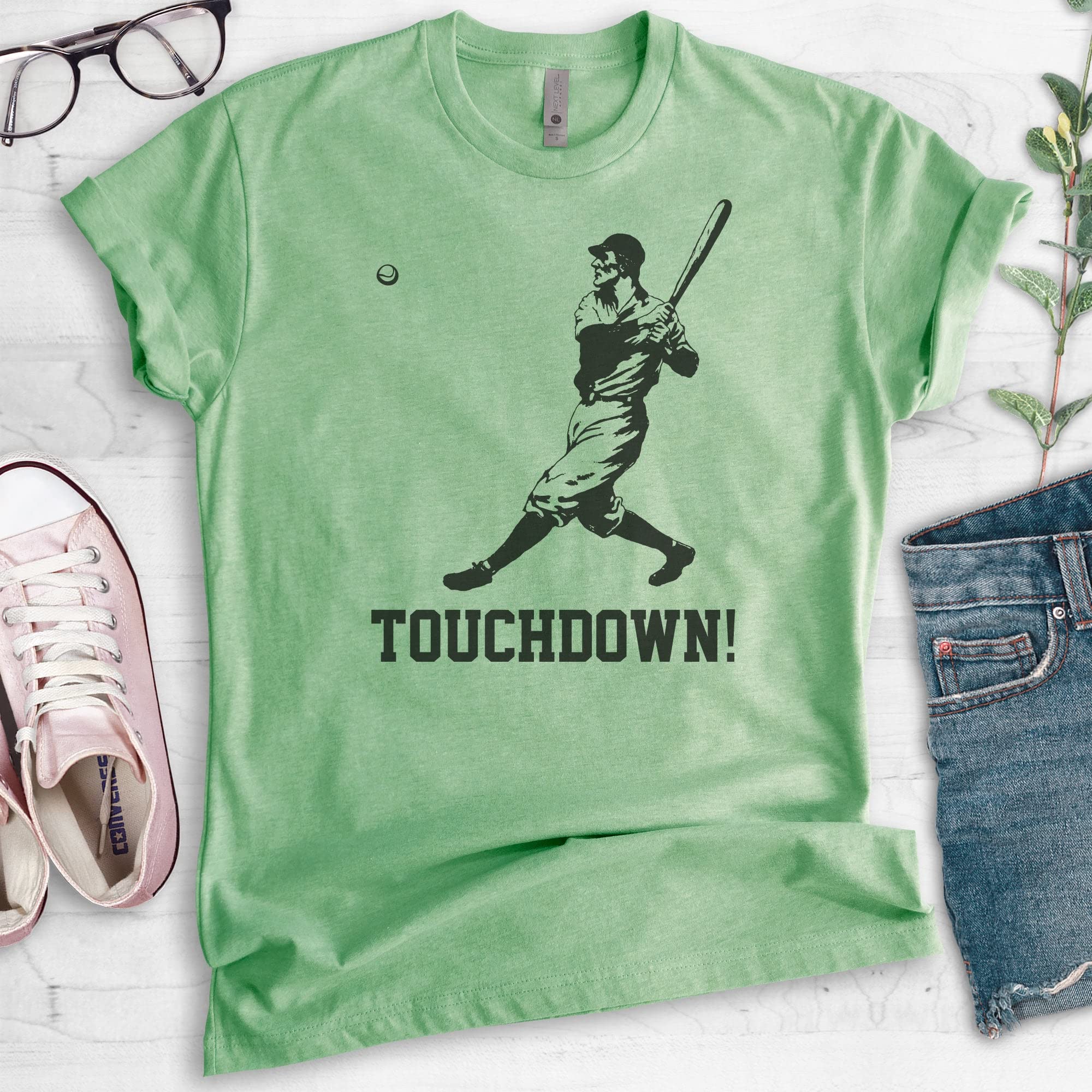 Funny Touchdown Shirt - Unisex Baseball & Football T-Shirt for Men & Women | Ironic Sports Tee for Game Day, Tailgating & Fan Parties