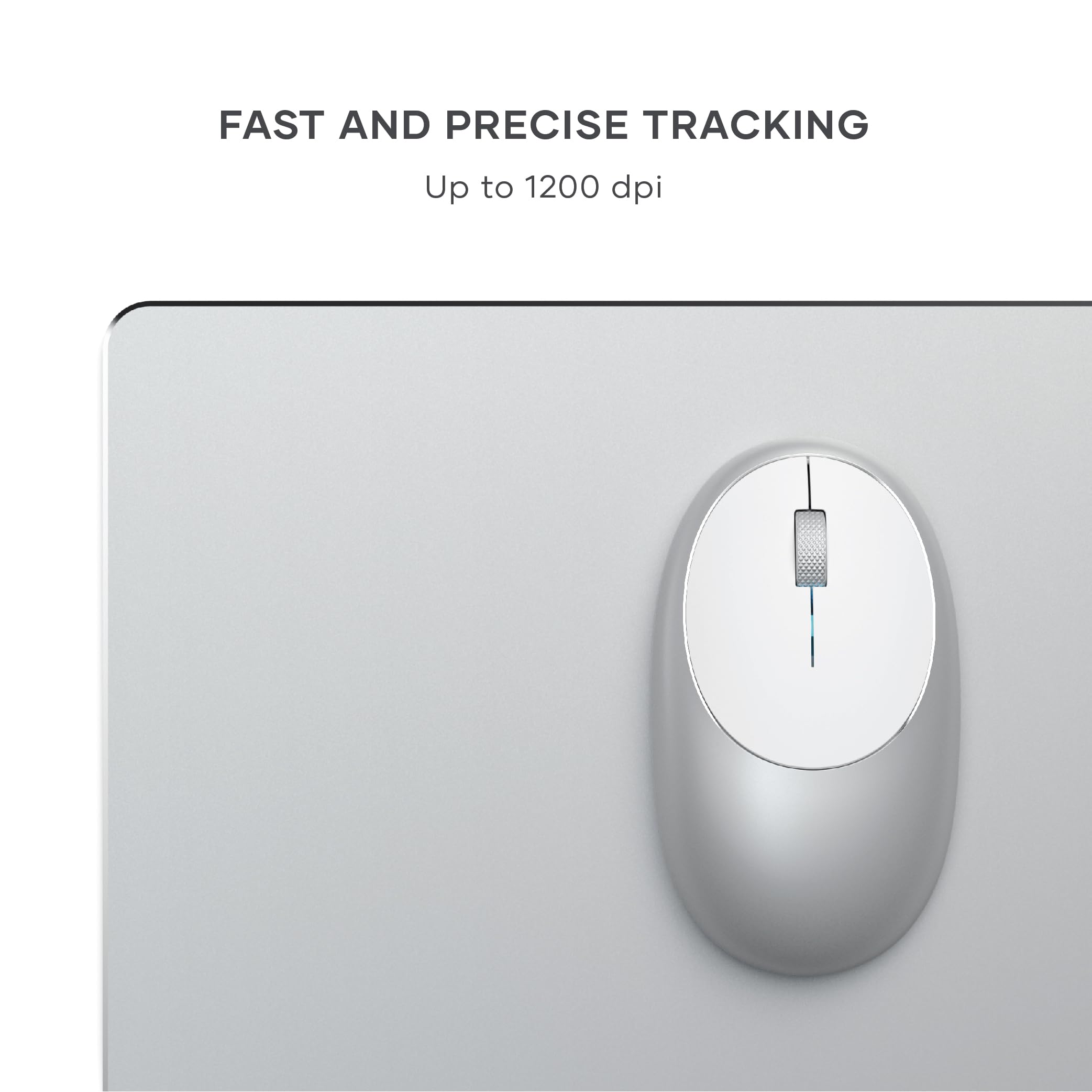 Satechi Wireless Bluetooth Mouse for MacBook Pro M1/M2 - Rechargeable USB-C Mouse for MacBook Air, iMac, Mac Mini & iPad - Slim Portable Design for Office, Travel & Home Use - Silver
