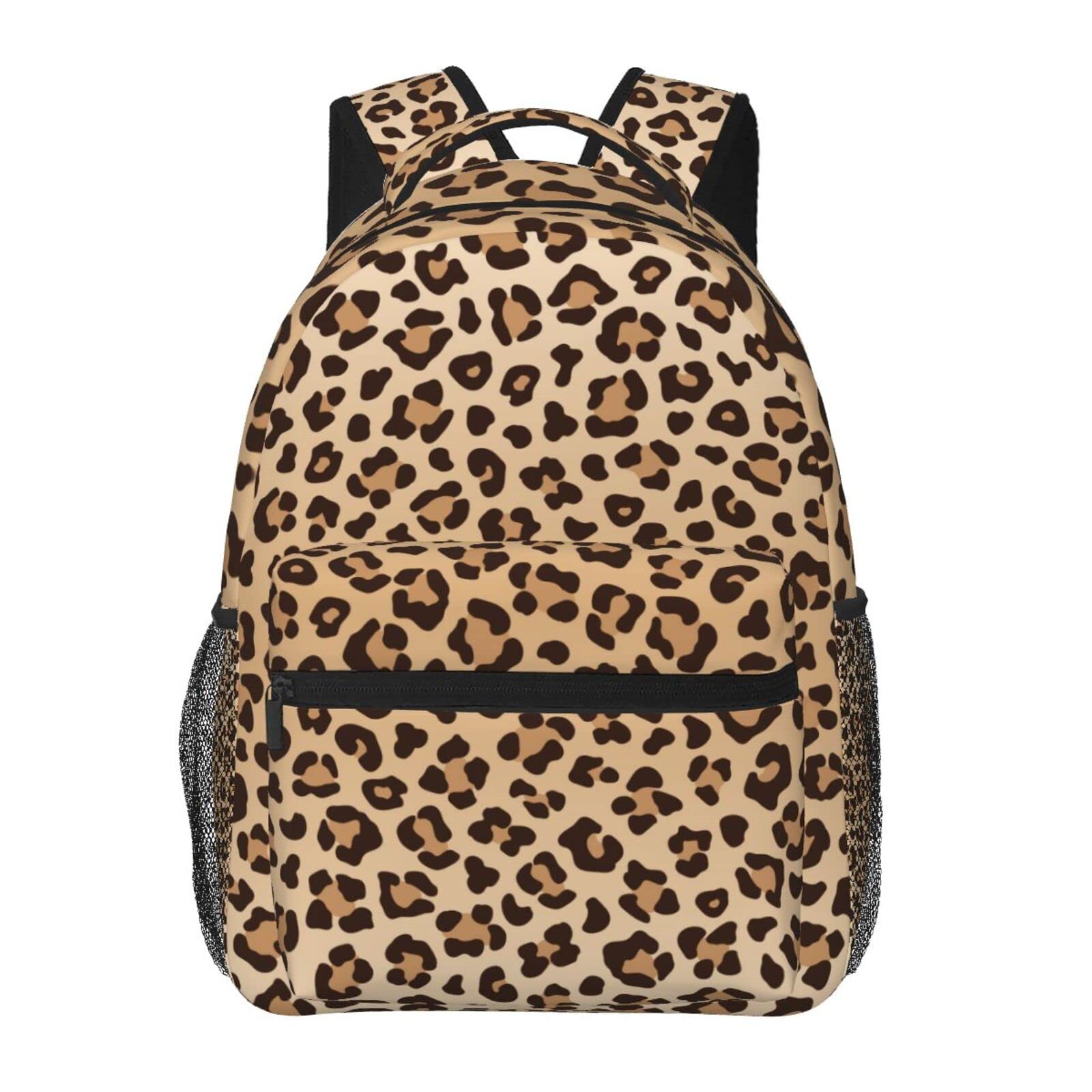Fiokroo Leopard Print Backpack for School, Travel & Work - Stylish Laptop Backpack with Multiple Pockets for Students, Teens, Men & Women | Perfect for College, Commuting & Weekend Getaways