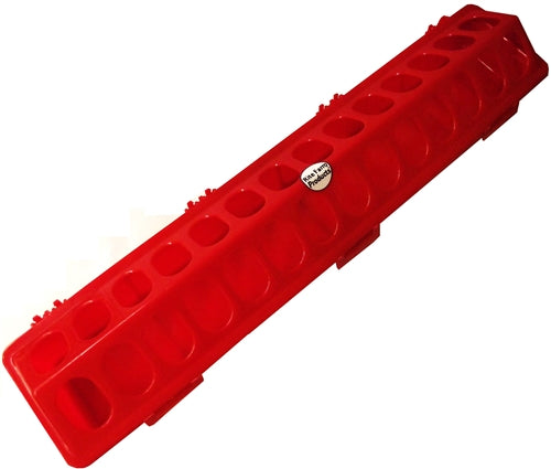 Rite Farm Products 20 Red Chicken Feeder for Chicks - Durable Plastic Poultry Feeder for Baby Chicks, Ducklings & Small Birds - Perfect for Backyard Coops, Farms & Pet Birds