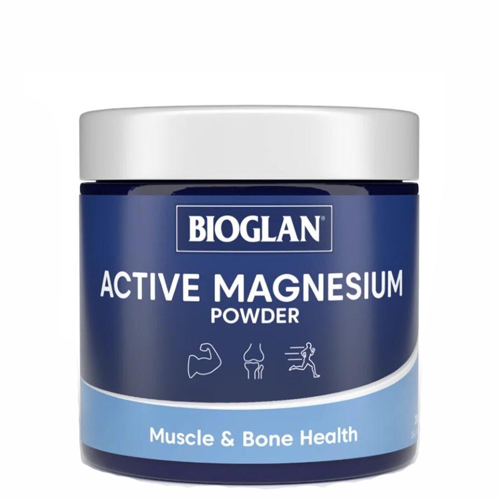 Bioglan Active Magnesium Powder Supplement - Supports Muscle Recovery, Sleep & Relaxation - Vegan & Gluten-Free - Ideal for Athletes, Fitness Enthusiasts & Stress Relief