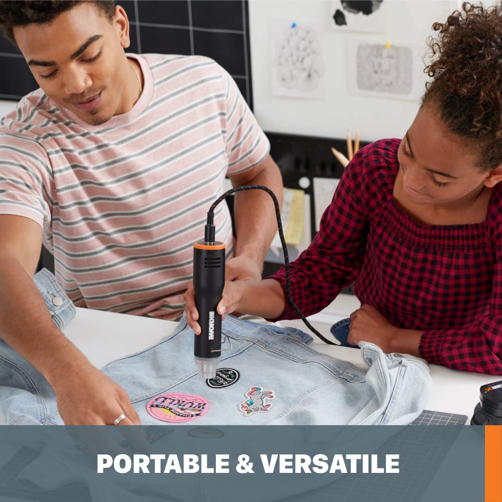 Worx MAKERX WX743L.9 20V Cordless Mini Heat Gun (Tool Only) - Perfect for DIY Crafts, Shrink Wrapping, and Home Repairs