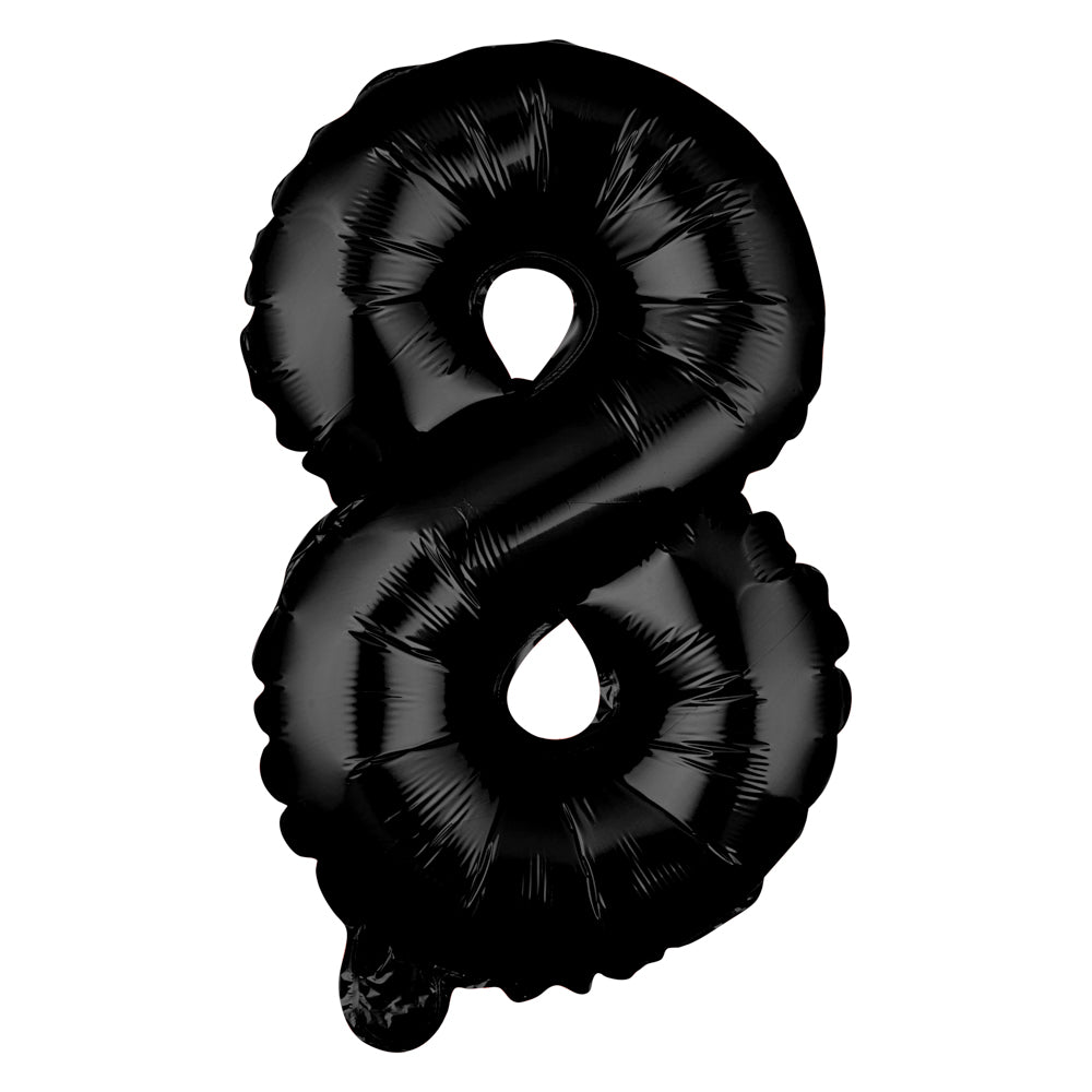 Balloonify Black Mylar Number 8 Balloon - 16 Inch Large Foil Balloon for Birthday Party Decorations (1 Count Box) | Perfect for Anniversary, Graduation & Celebration Events