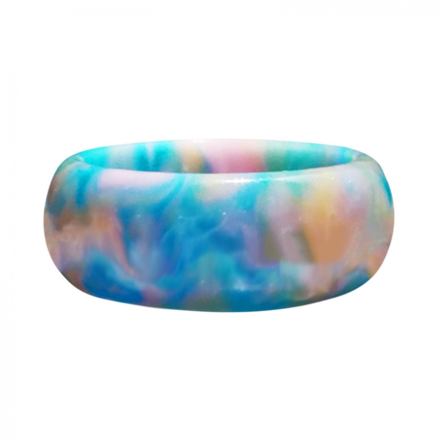 Blue Cloud Acrylic Ring for Women - Colorful Thick Statement Jewelry - Simple Stylish Beach Accessory for Girls & Ladies - Perfect for Summer Outfits, Vacations and Boho Fashion