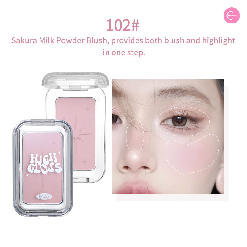 Biya Heartbeat Sniper 3D Highlighting Powder - Long Lasting Shimmer Makeup for Cheeks, Nose & Body - Perfect for Contouring, Night Out & Special Occasions