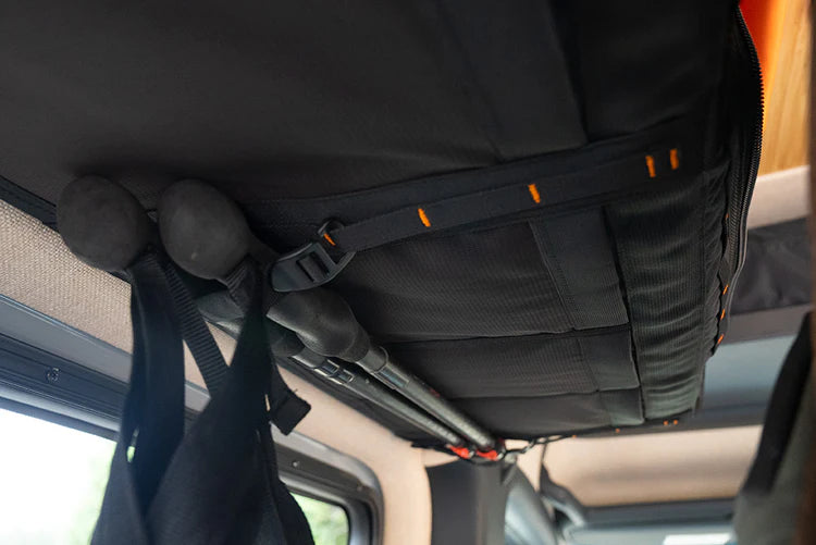 Adventure Wagon Mule Bag 2.0 Overhead Van Storage Organizer - Fits 2007+ Mercedes Sprinter & 2015+ Ford Transit Vans - Perfect for Road Trips & Camping Gear Organization