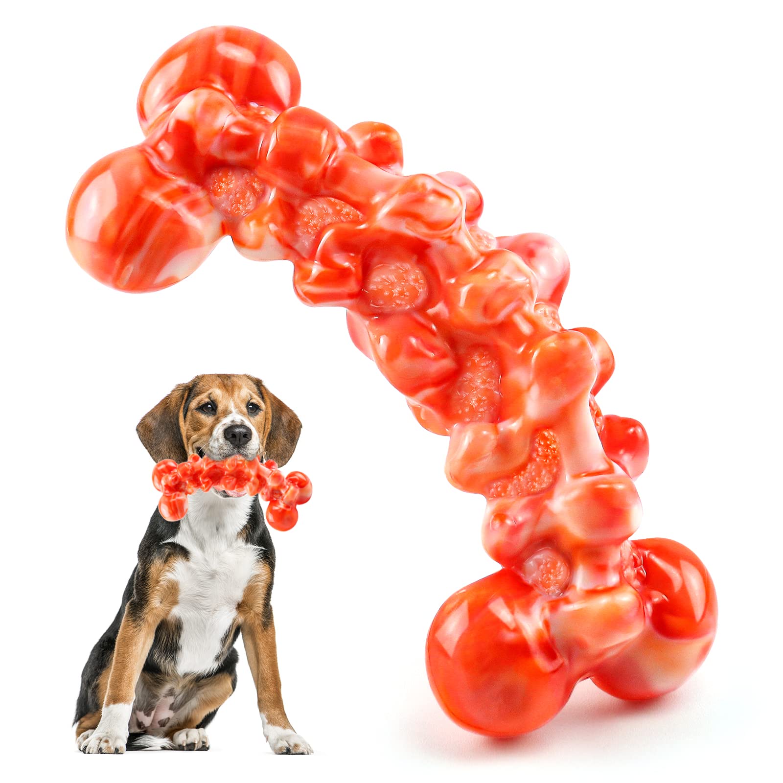 Durable Indestructible Dog Chew Toys for Aggressive Chewers - Tough Training & Teeth Cleaning Toys for Large Breed Dogs - Long-Lasting Busy Toy for Playtime, Crate Training & Anxiety Relief