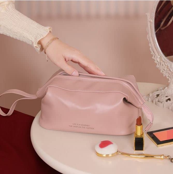 Whixant Large Waterproof PU Leather Makeup Bag - Double Layer Travel Cosmetic Organizer with Zipper for Women & Girls (Multicolor) | Perfect for Travel, Gym, Daily Use & Makeup Storage