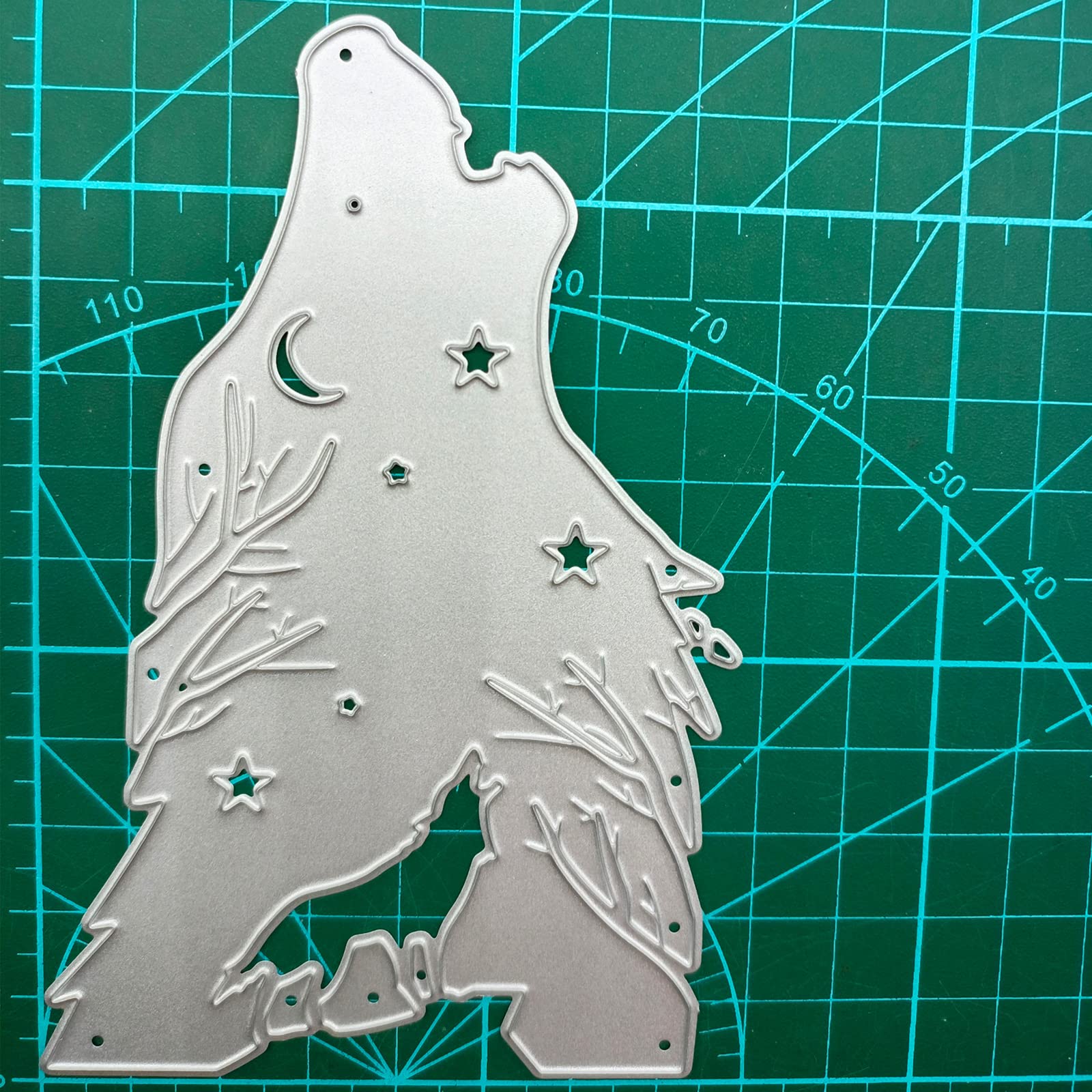 Carbon Steel DIY Wolf Under Moon Stars Knife Mold Cutting Dies - Embossing Stencils & Templates for Decorative Paper Cards, Scrapbooking, Photo Albums - Perfect for Handmade Greeting Cards, Wedding Invitations, and Craft Projects