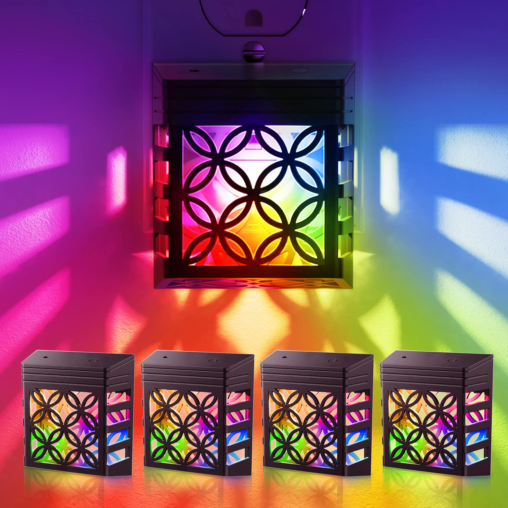 DORESshop 4 Pack Color-Changing LED Night Light Plug Into Wall - 8 RGB Colors, Auto Dusk-to-Dawn Sensor for Nursery, Kids Room, Bathroom, Kitchen & Hallway - Perfect Night Light for Safety and Home Decor