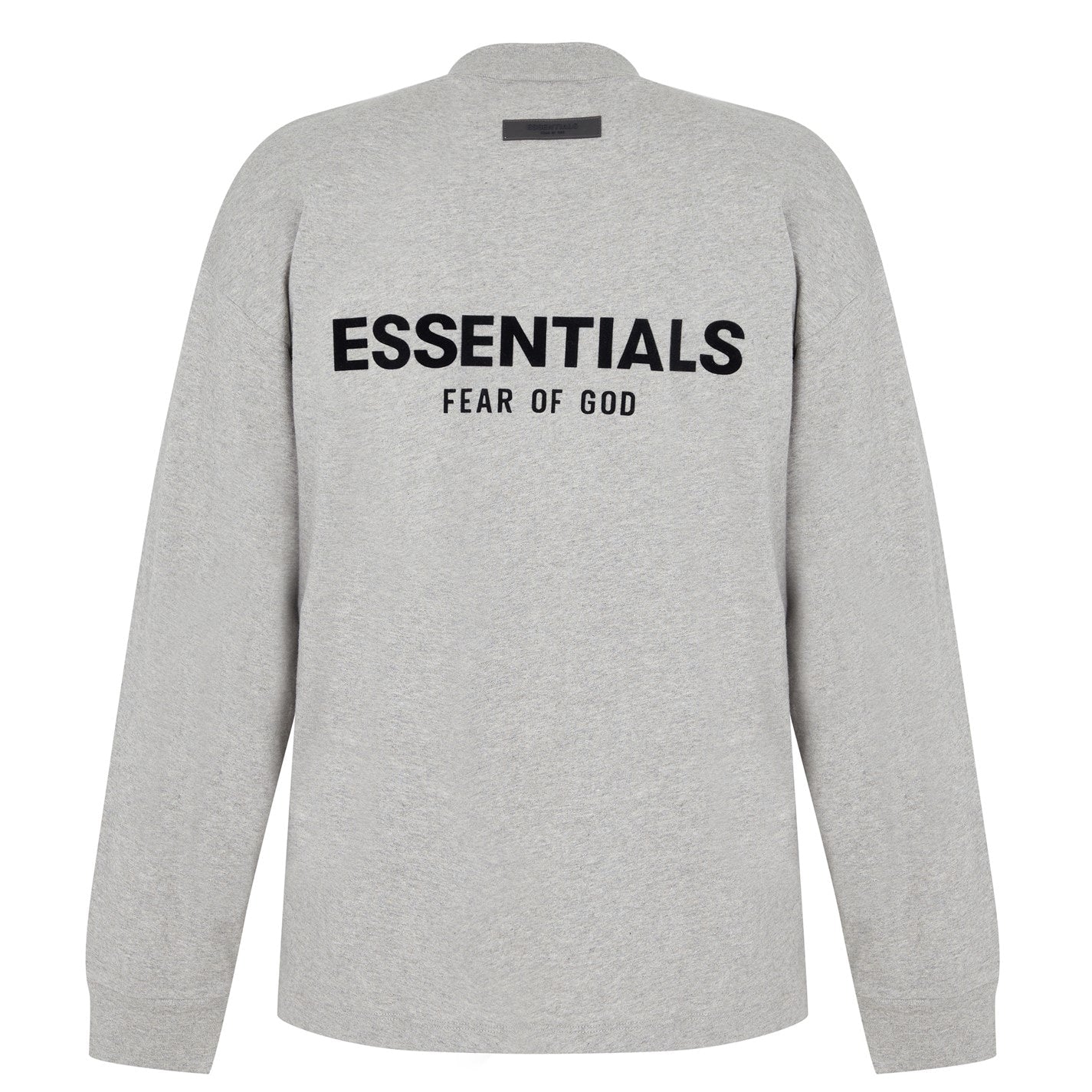 Fear of God Essentials Grey Long Sleeve T-Shirt for Men - Comfortable Cotton Crewneck Tee for Casual Wear & Street Style Outfits