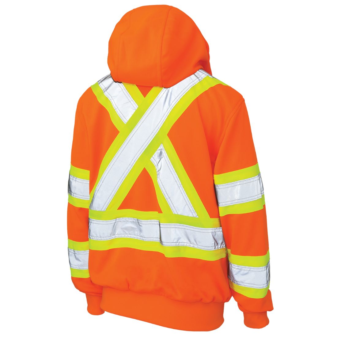 Tough Duck Women's High Visibility Fleece Safety Hoodie SJ42 - Orange - Warm & Reflective Workwear for Construction, Road Crew & Outdoor Winter Jobs