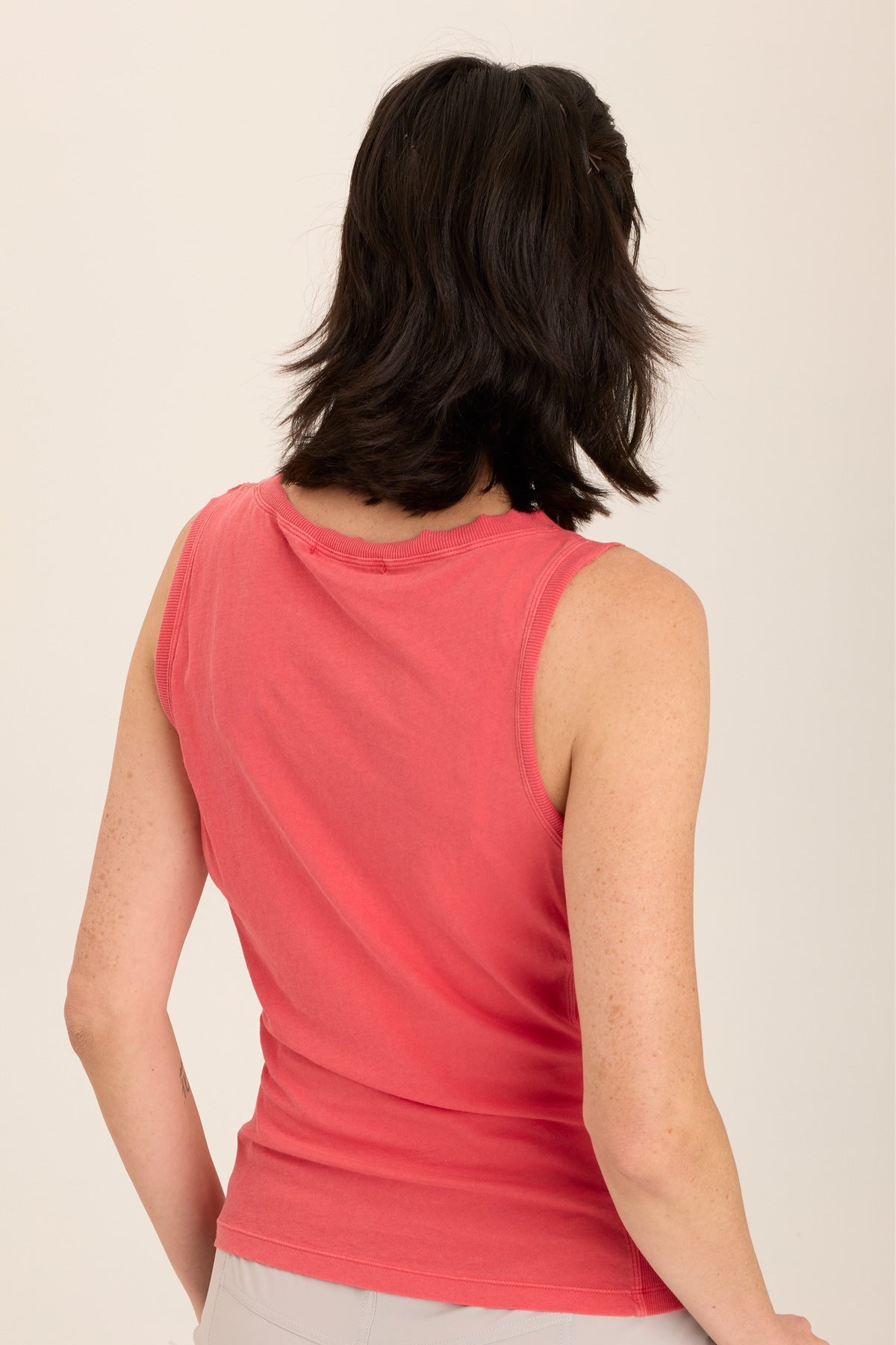 Rexel Women's Jersey Rib Insert Shirred Tank Top - Soft Stretchy Casual Fit for Summer, Layering & Everyday Wear