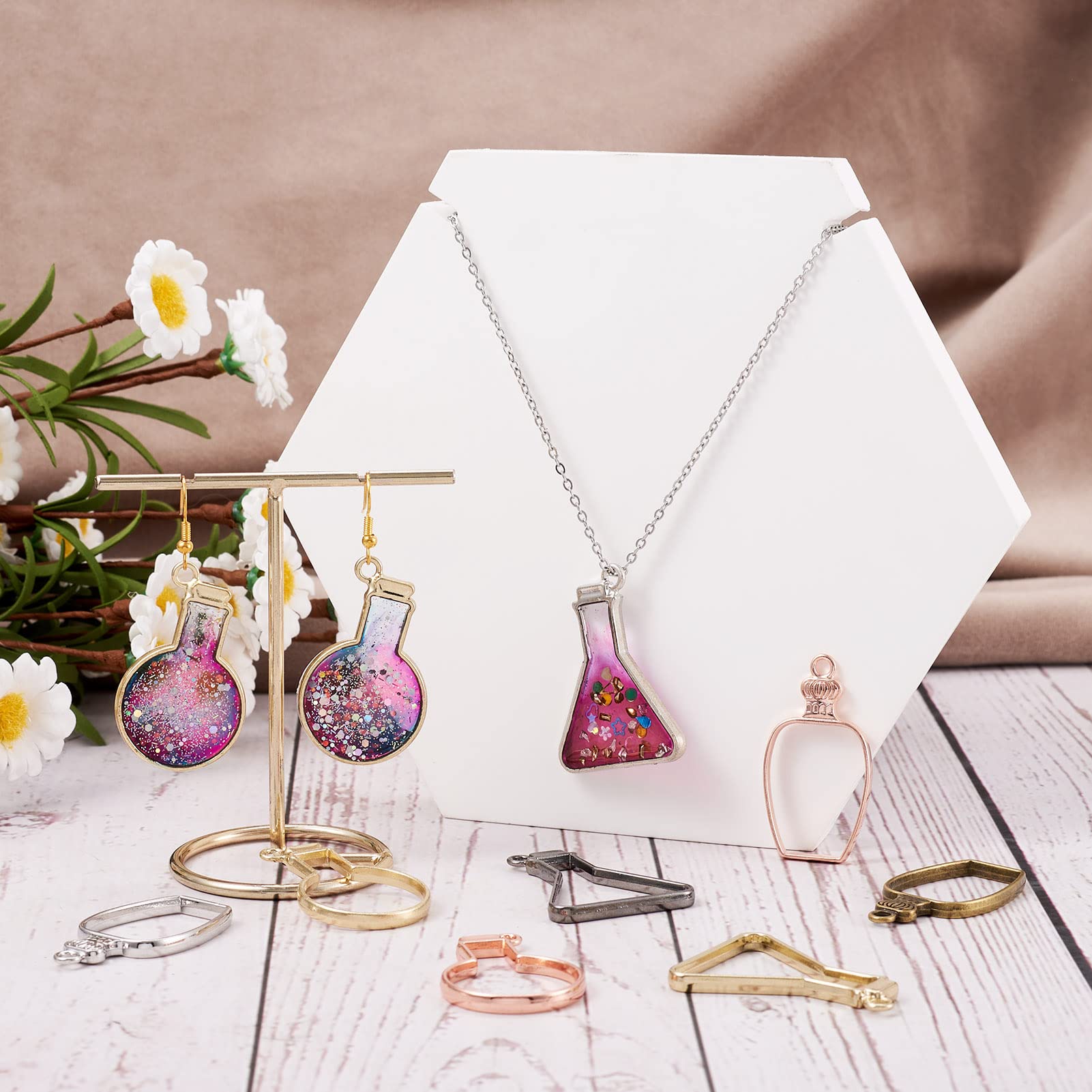 FASHEWELRY Alloy Open Back Bezel Pendants - Elegant Jewelry for Necklaces, DIY Crafts & Gift Giving - Perfect for Weddings, Parties & Everyday Wear