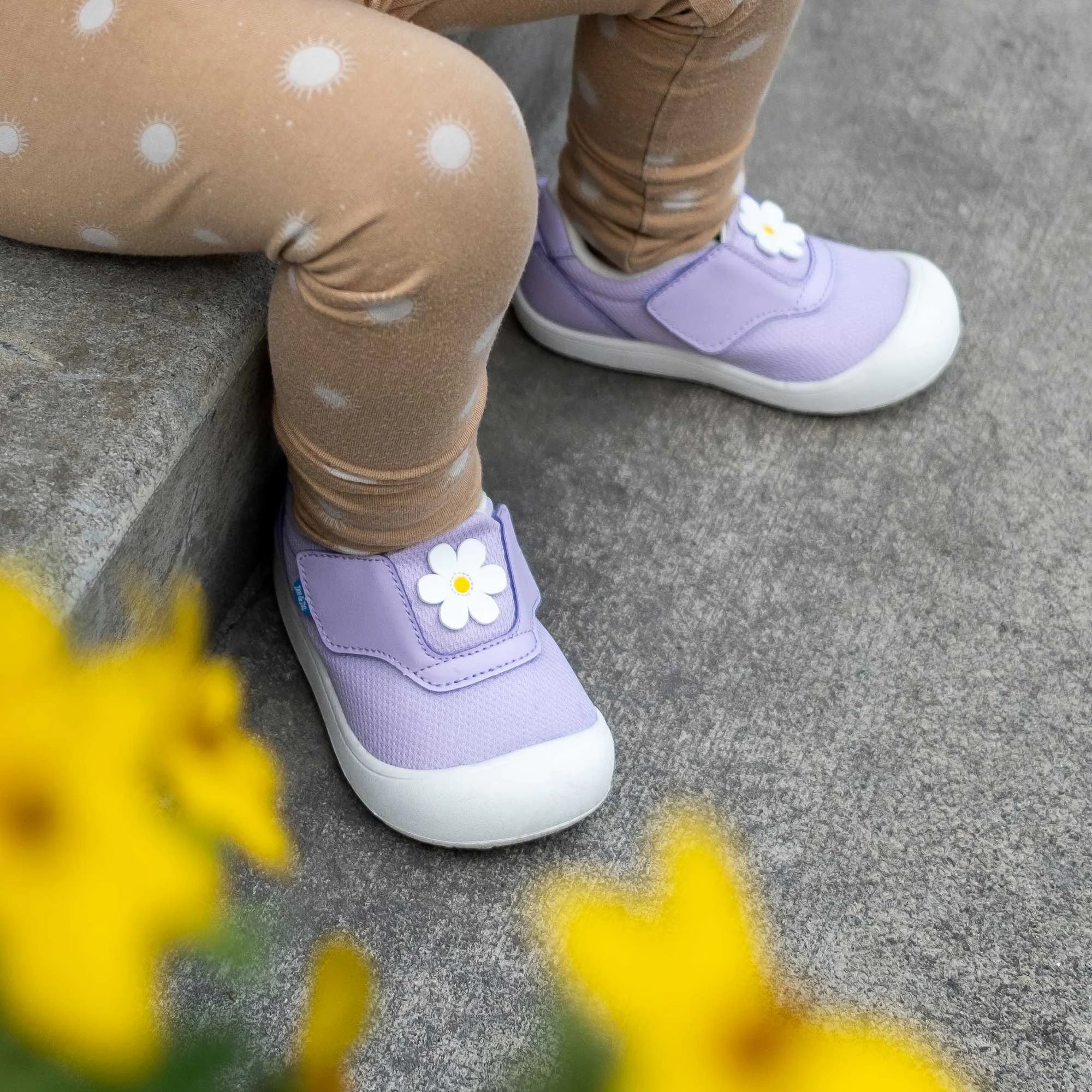 Jan & Jul Purple Daisy Mini Flyer Toddler Sneakers - Lightweight Walking Shoes for Baby Girls 12-24 Months | Perfect for Playtime, Park Outings & First Steps