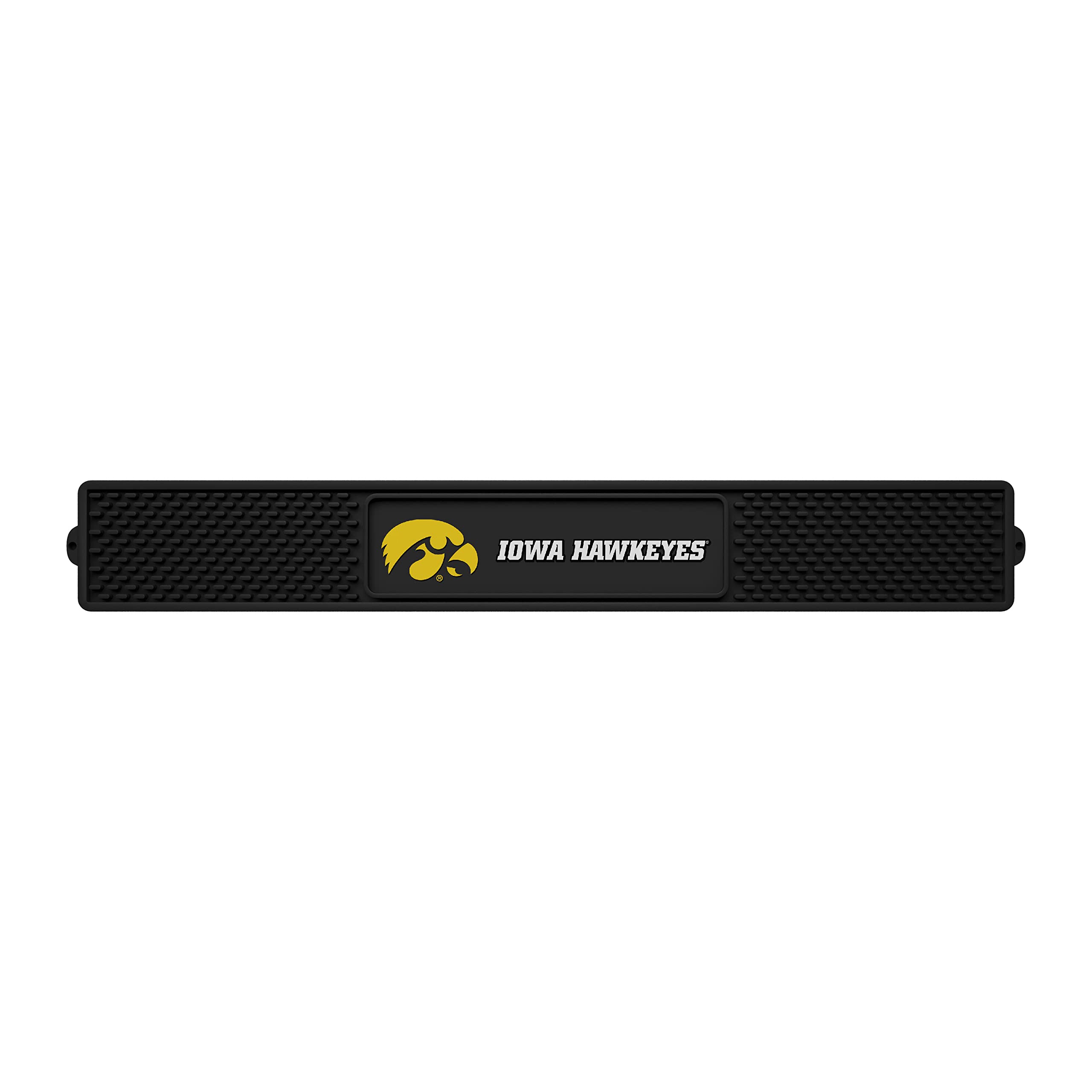 FANMATS 14021 Iowa Hawkeyes Bar Mat - 3.25x24 Inch Durable Drink Coaster, Dish Drying & Counter Mat - Easy Clean, Non-Slip - Perfect for Kitchen, Bar, Game Day Parties & Home Decor