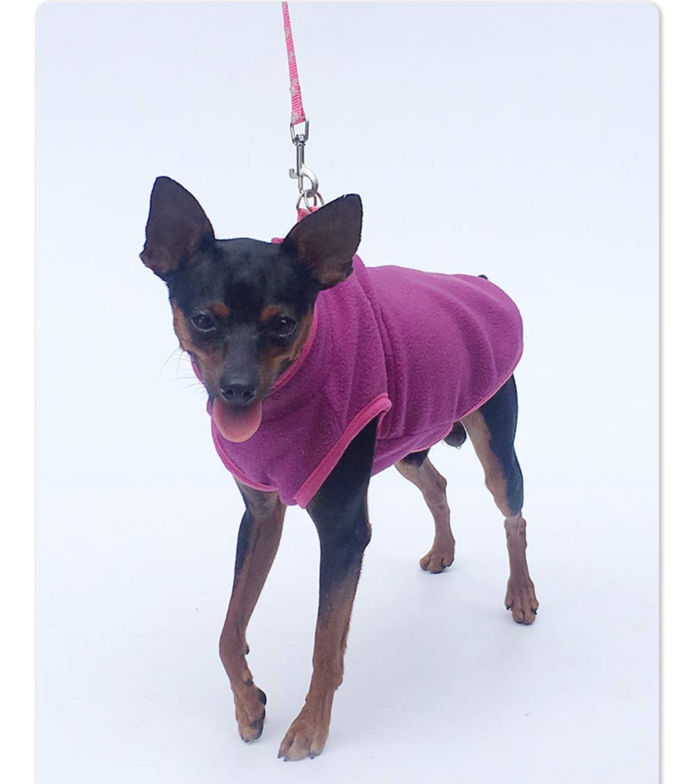 Winter Warm Dog Fleece Sweater - Cozy Pet Clothes for Small & Medium Dogs | Puppy Shirt, Dog Vest & Jacket (XS, Purple) | Perfect for Cold Weather Walks & Indoor Comfort