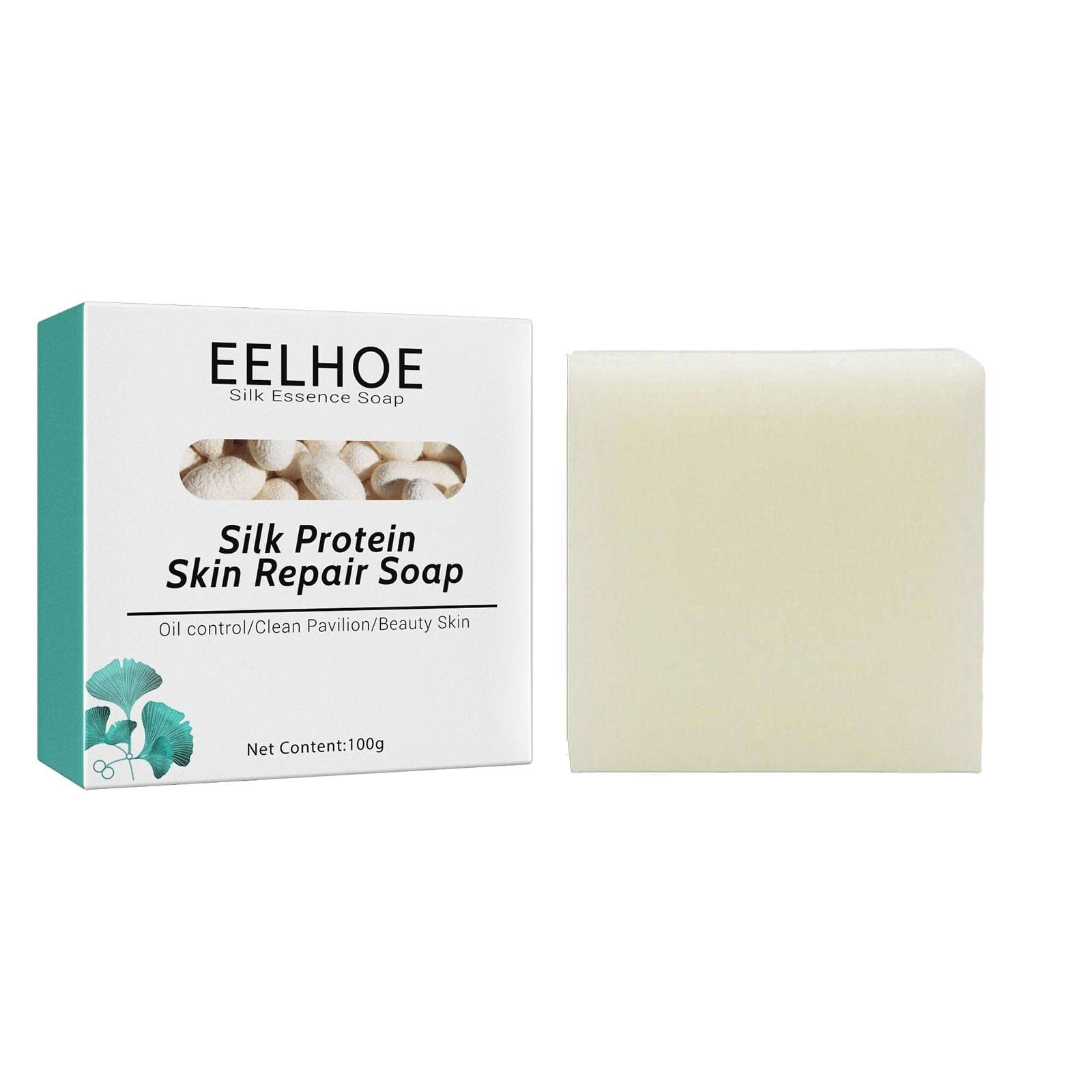 Boddenly Protein Repair Soap - Silk Acne Cleansing Bar with Ultra-Long Brush for Back Acne, Moisturizing Milk Protein Soap for Face & Body Care - Perfect for Daily Skincare Routine & Shower Use