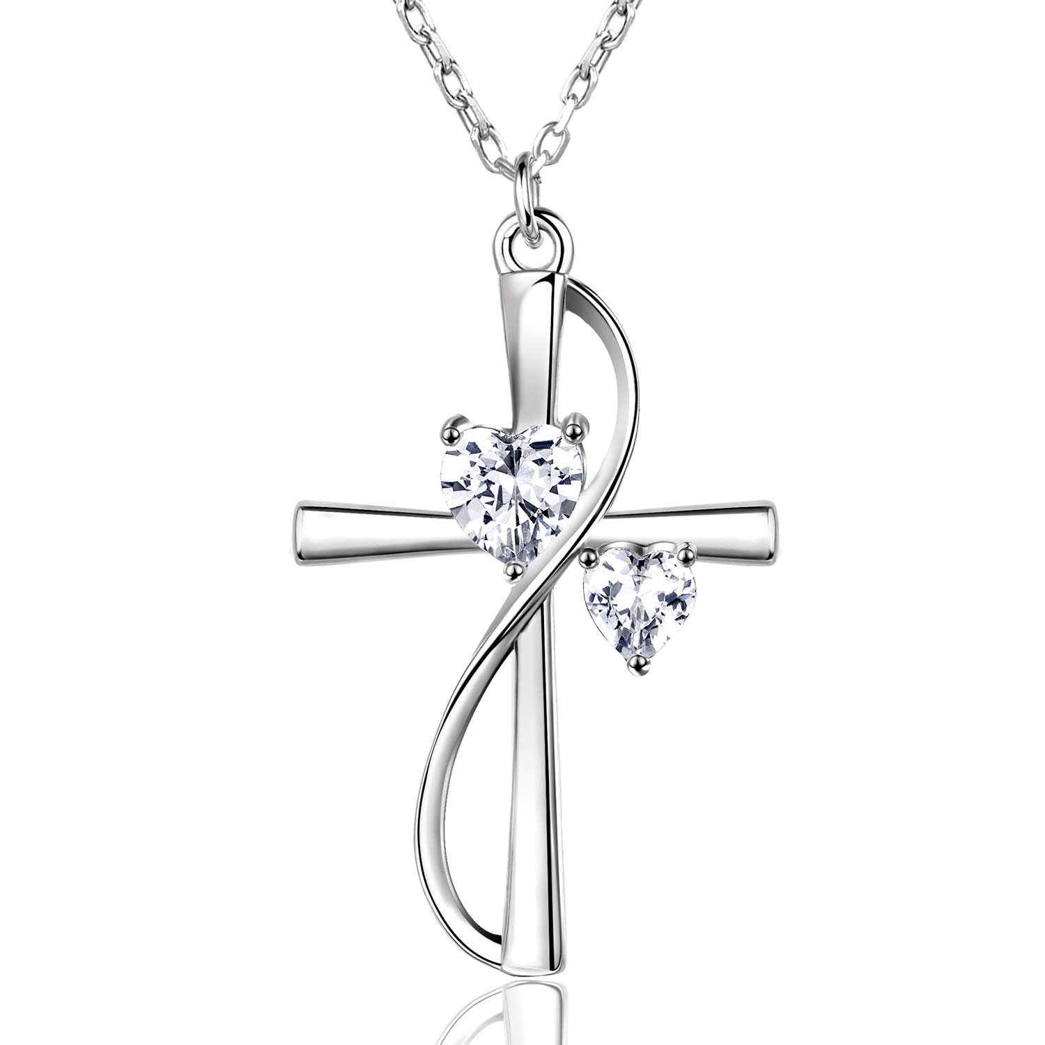 AmorAime 925 Sterling Silver Heart Necklace for Women - Dainty Love Pendant Necklace with Chain - Perfect Mother's Day Gift for Wife, Girlfriend & Daughter | Valentine's Day, Anniversary & Birthday Jewelry Present