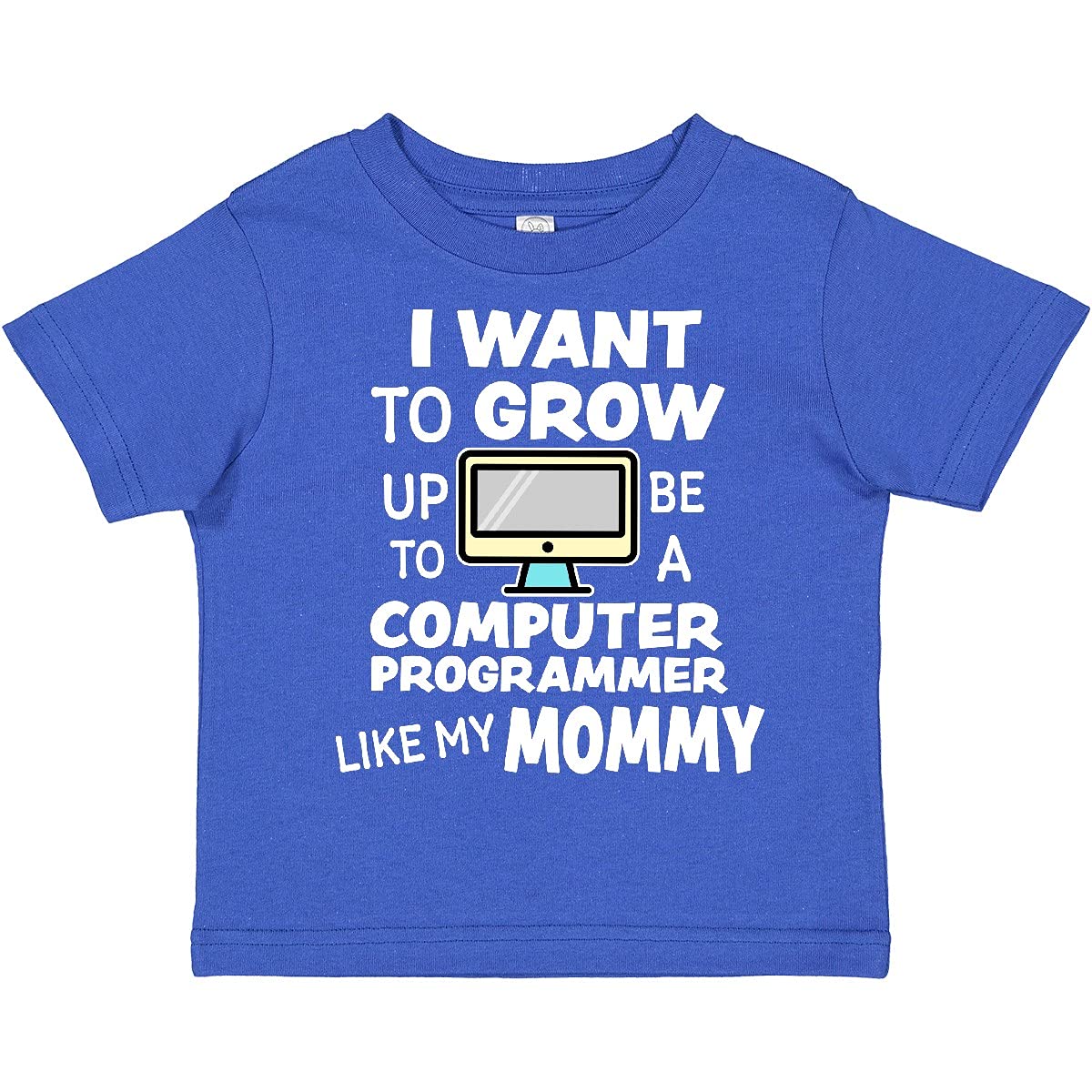 Inktastic 'I Want to Grow Up to Be a Computer Programmer' Funny Toddler T-Shirt - Cute Coding Themed Baby Shirt for Future Tech Lovers - Perfect Gift for Programmer Parents & STEM Events