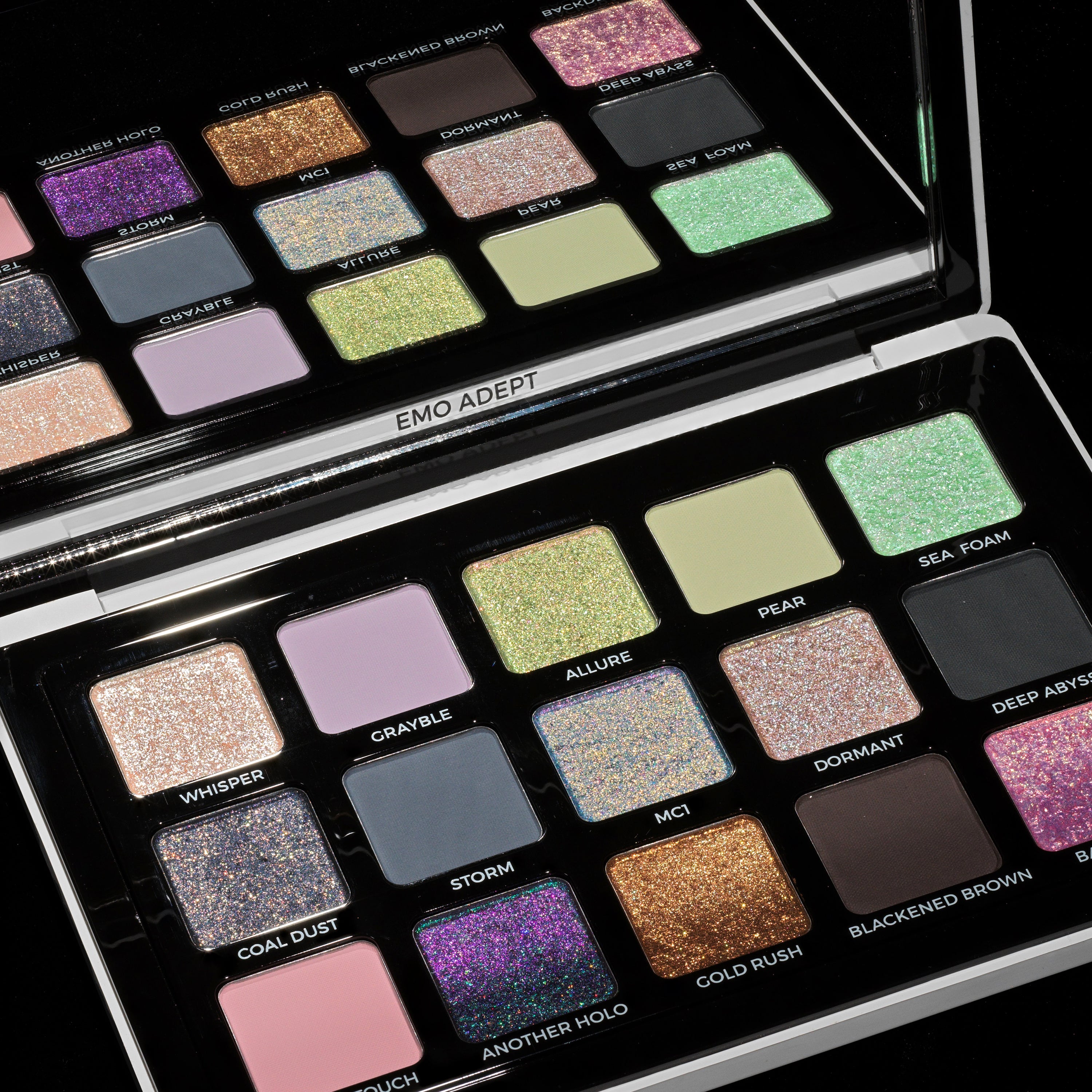 Emo Eyeshadow Palette - 12 Highly Pigmented Matte & Shimmer Shades for Bold & Dramatic Makeup Looks | Perfect for Goth, Punk & Alternative Styles