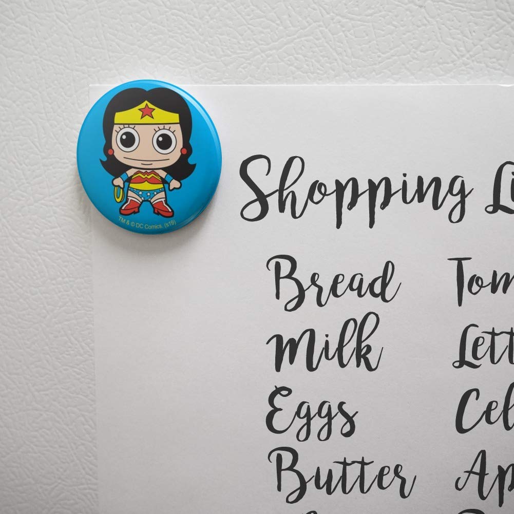 Wonder Woman Cute Chibi Kitchen Refrigerator Magnet - Superhero Decor for Fridge, Locker & Office - Perfect for DC Comics Fans & Home Organization