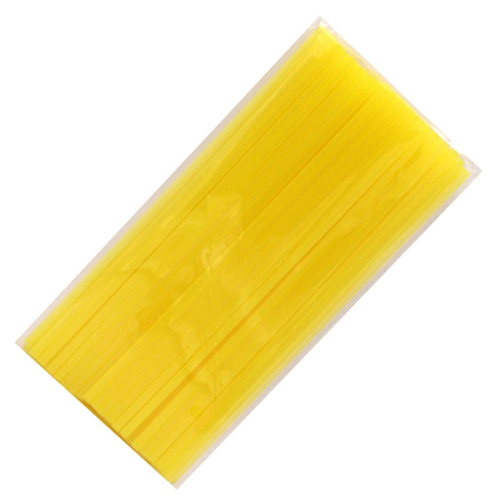 200pcs Colorful Drinking Straws - Decorative Party Straws for Birthday, Wedding, Cocktail & Beverage | Reusable Plastic Straws for Smoothies, Iced Coffee & Party Decorations (Yellow)