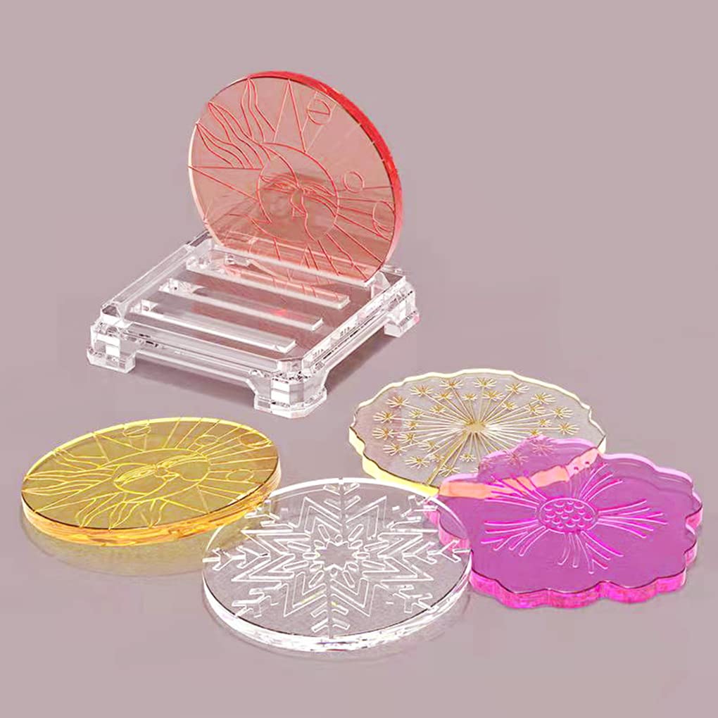 5PCS Epoxy Resin Coaster Molds with Storage Box - Premium Silicone Coaster Molds for DIY Resin Casting, Cup Mats & Home Decor (Dandelion Design) - Perfect for Crafting Unique Drink Coasters, Gifts & Table Decorations