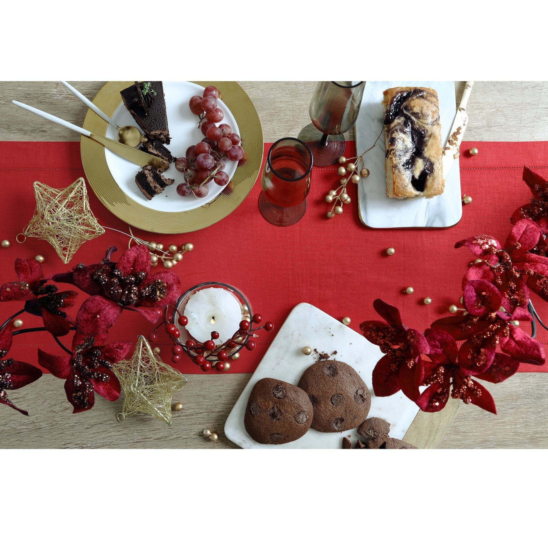 Elegant Classic Hemstitch Table Runner - Premium Linen Dining Decor for Weddings, Parties & Home Styling