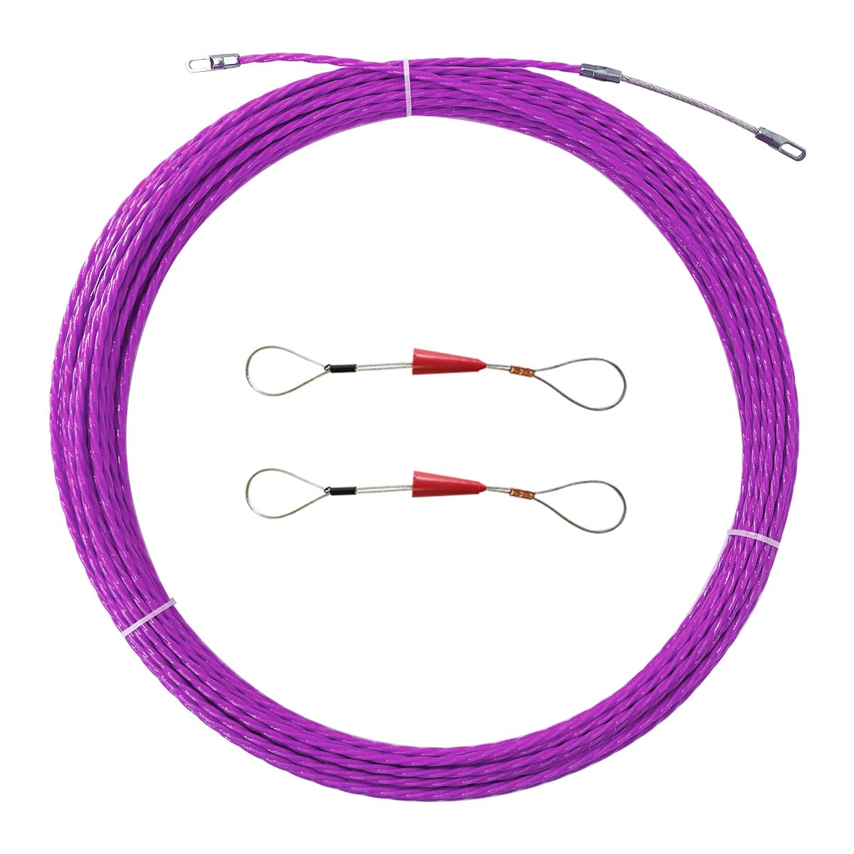 10M 33Ft Fish Tape Cable Puller Kit - 4mm PET Electrical Wire Guide with Wall Threader - Perfect for DIY Home Wiring, Electrician Tools & Cable Installation Projects
