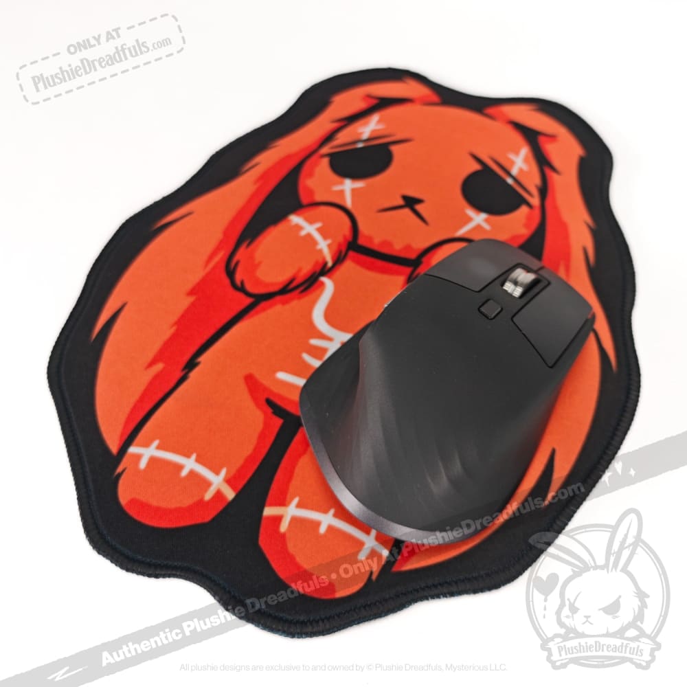 Plushie Dreadfuls Anxiety Rabbit Mouse Pad - Soft Gaming & Office Desk Mat for Stress Relief & Comfort