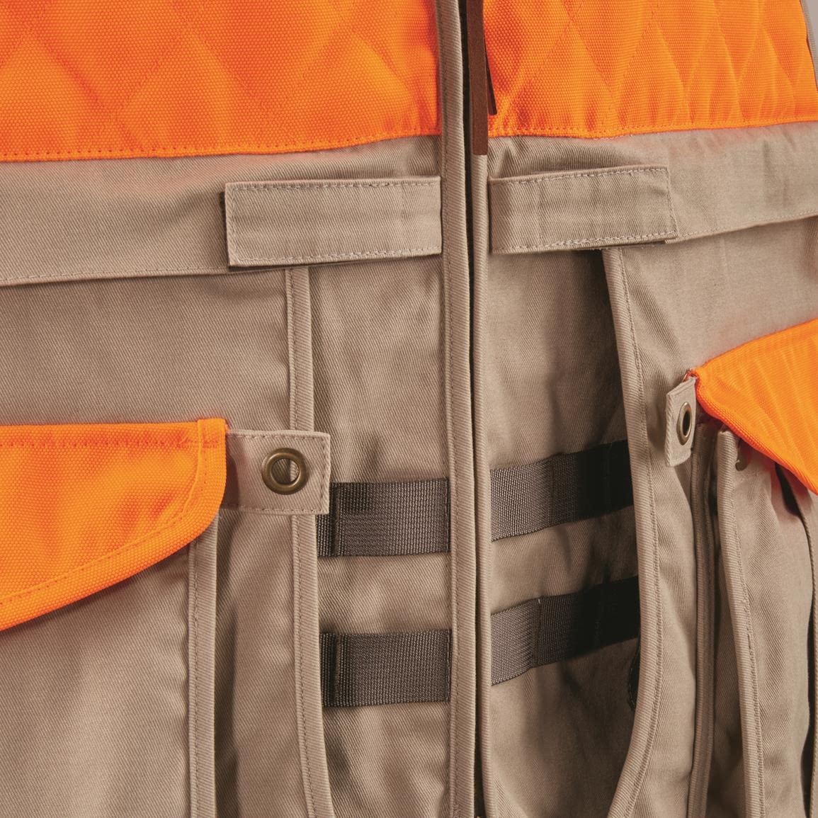 Guide Gear Men's Upland Hunting Vest - Orange Bird Hunting Vest with Back Game Pouch for Pheasant, Quail & Grouse Hunting | Durable Field Vest for Outdoor Sports & Birdwatching