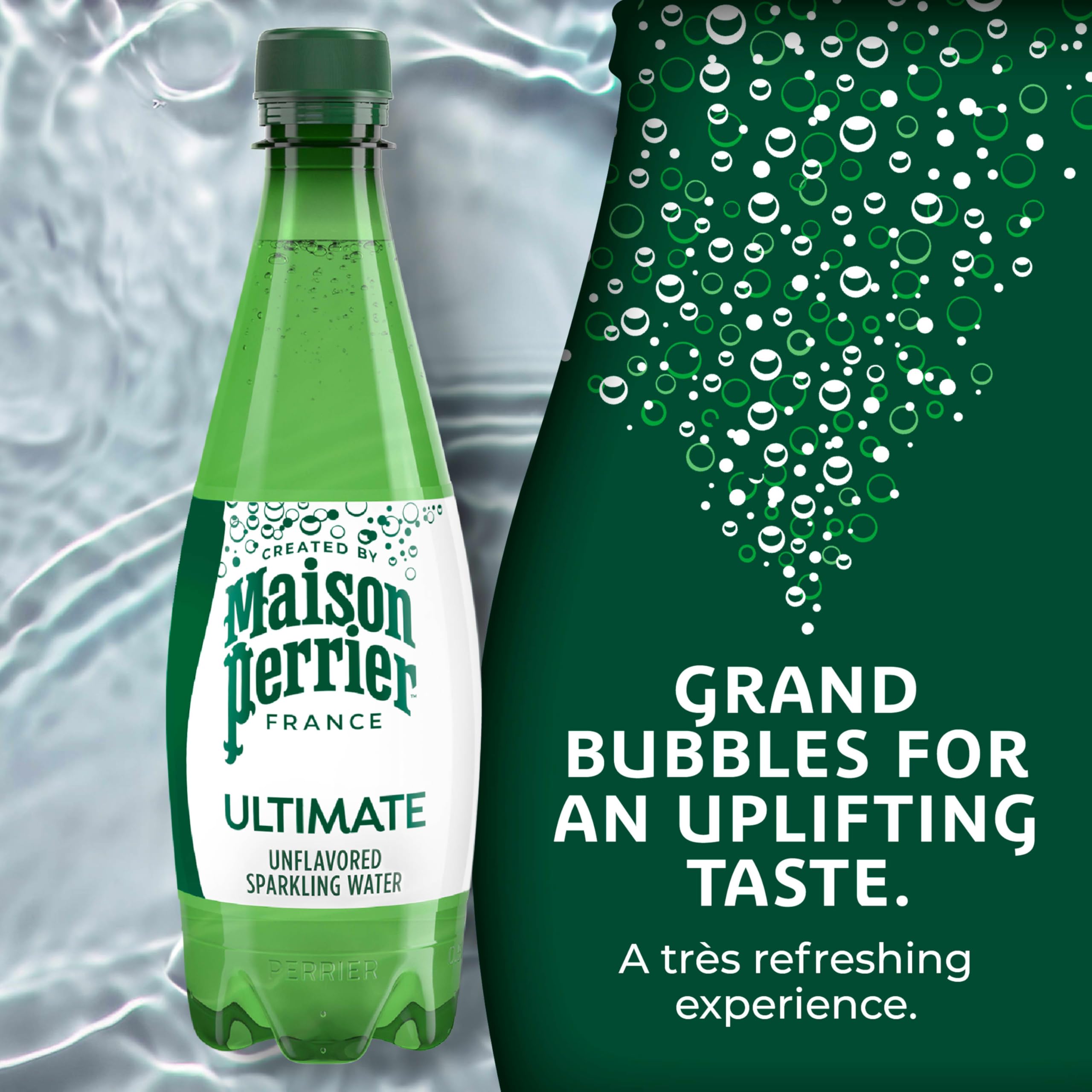 Maison Perrier Unflavored Sparkling Water - 16.9 Fl Oz Plastic Bottles (12 Pack) - Perfect for Hydration, Parties, and Healthy Living