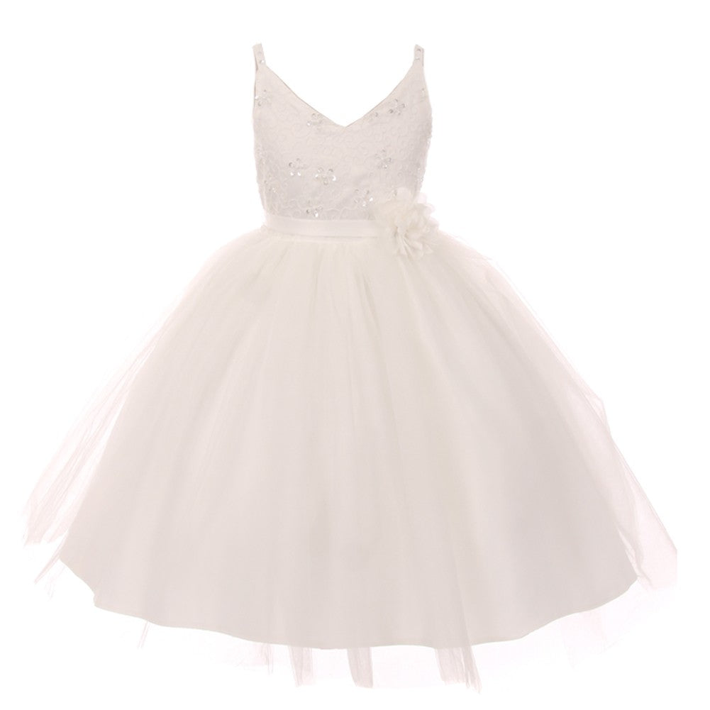 Elegant Ivory Beaded Lace V-Neck Party Dress for Women Size 8-12 | Perfect for Weddings, Proms, and Special Occasions