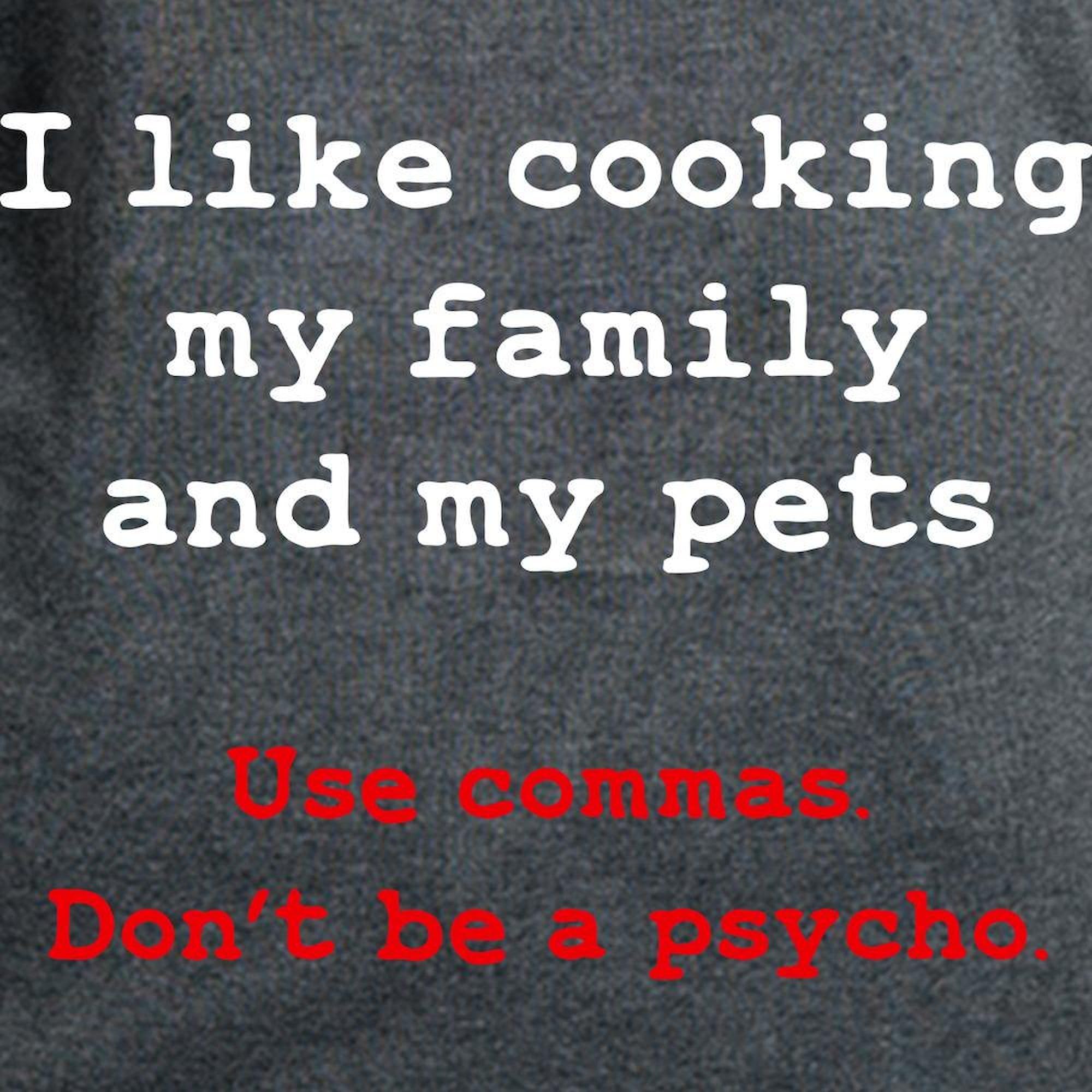 Funny Cooking Psycho Commas T-Shirt for Women - 100% Cotton Dark Tee - Perfect for Chefs, Food Lovers & Kitchen Humor Gifts