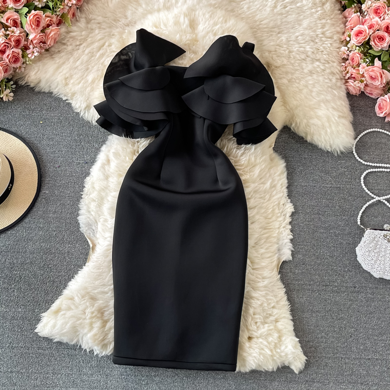 Elegant French Strapless Short Dress - Off Shoulder Sheath Dress for Women | Perfect for Summer Parties, Weddings & Date Nights