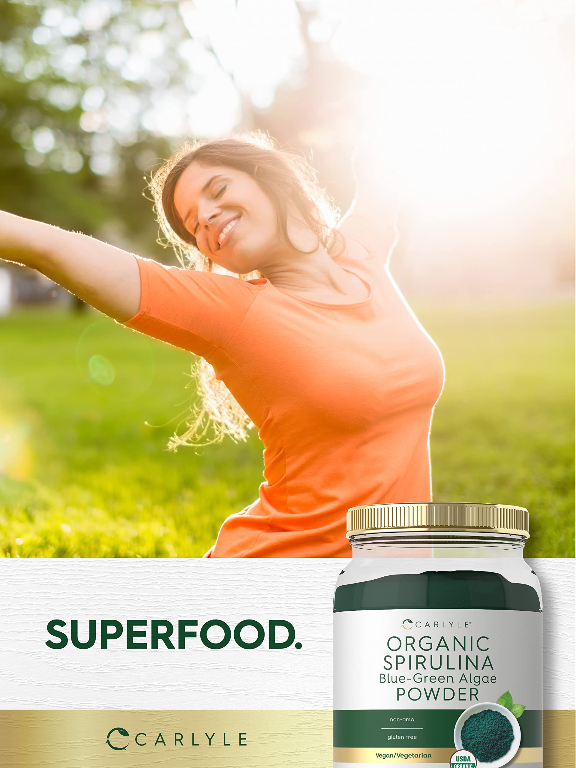 Organic Spirulina Powder 2.2 lbs (1000g) - Premium Blue Green Algae Superfood | 8g per Serving | Vegan, Non-GMO, Gluten Free Dietary Supplement | Boost Energy, Detox & Immune Support - Perfect for Smoothies, Juices & Healthy Recipes