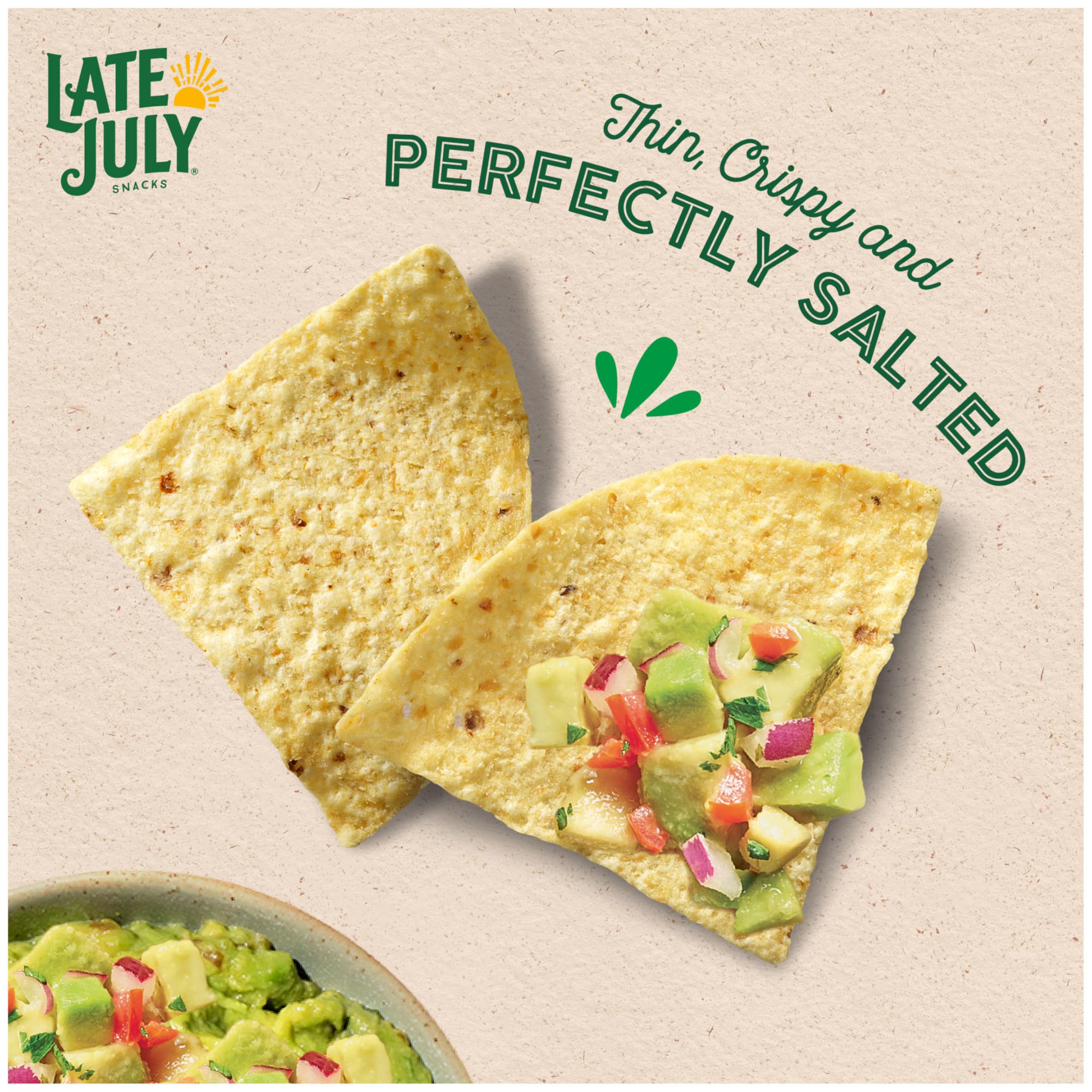 Organic Thin & Crispy Tortilla Chips - Jalapeño & Lime Flavor | Late July Snacks | 10.1 oz Bag | Gluten-Free, Non-GMO | Perfect for Parties, Snacking & Mexican Cuisine