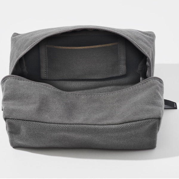 Kurashiki Hampu Canvas Pouch - Large Size Indigo Blue Japanese Style Storage Bag | Perfect for Travel, Office & Daily Essentials Organization