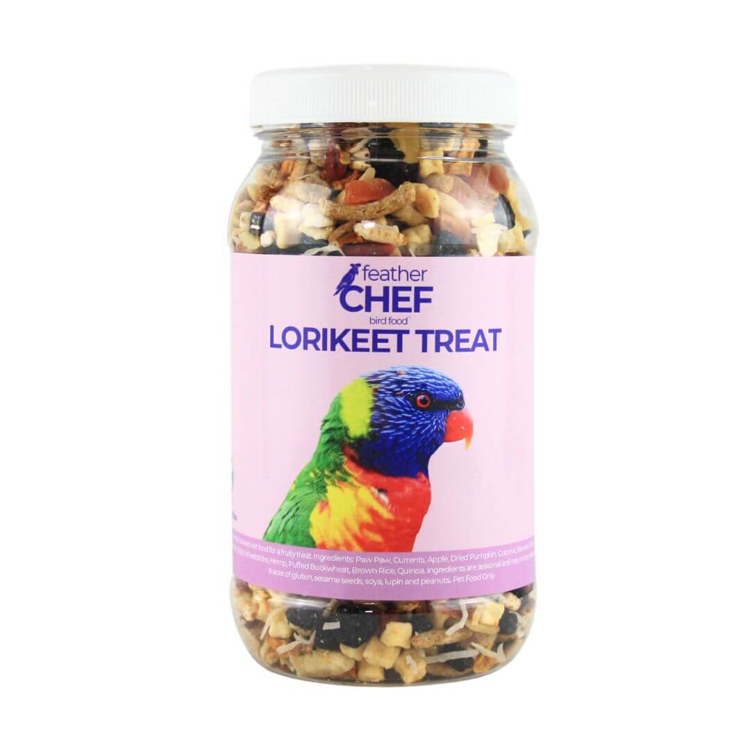 Premium Feather Chef Lorikeet Treat 350g - Natural Bird Food for Parrots & Cockatoos - Perfect for Training, Bonding & Enrichment Activities